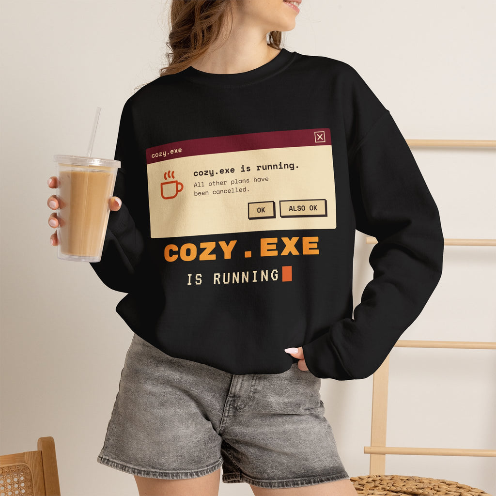 Cozy.exe Crewneck Sweatshirt – Retro Computer Cozy Vibe