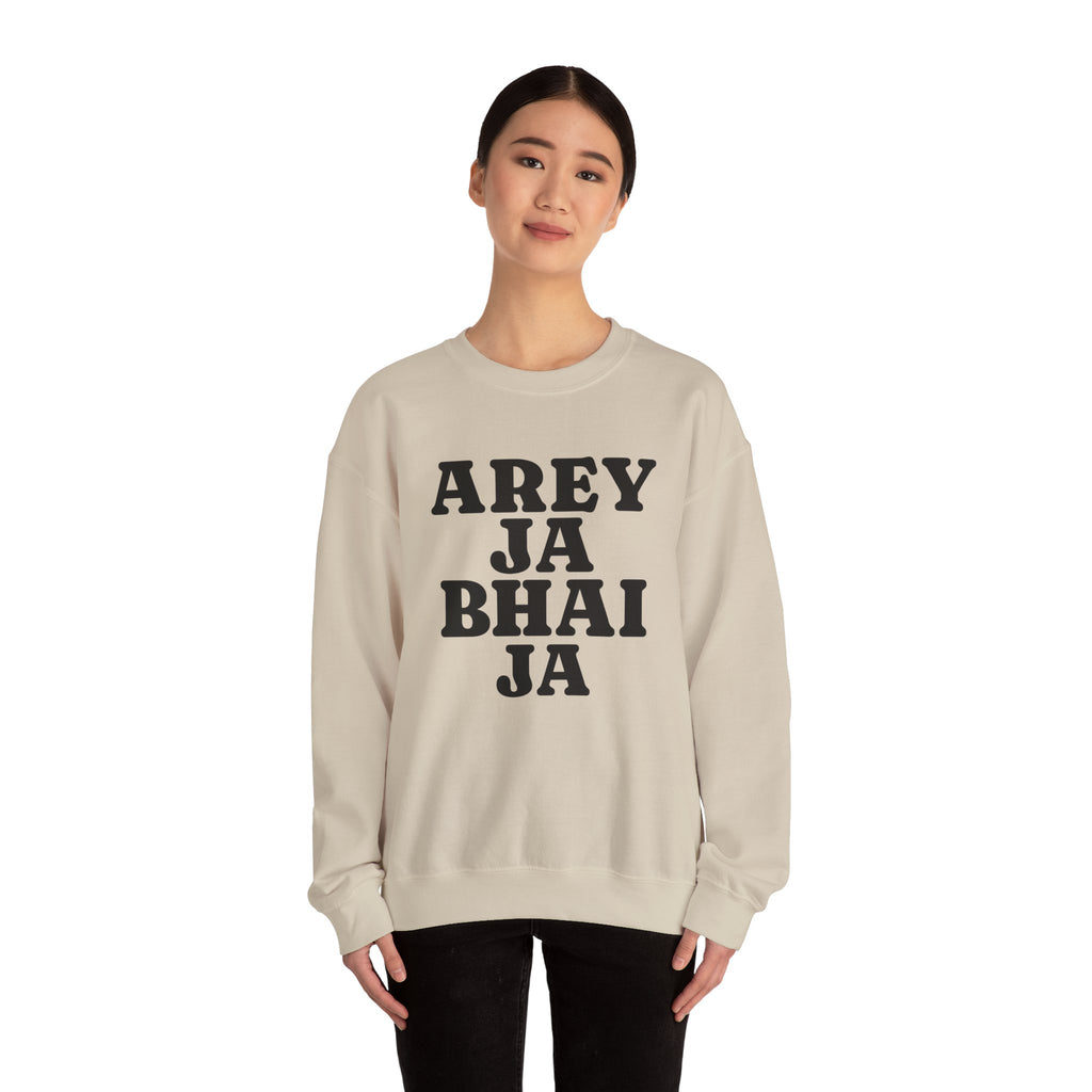 Hyderabadi Crewneck Sweatshirt – 'Arey Ja Bhai Ja' Bold Script