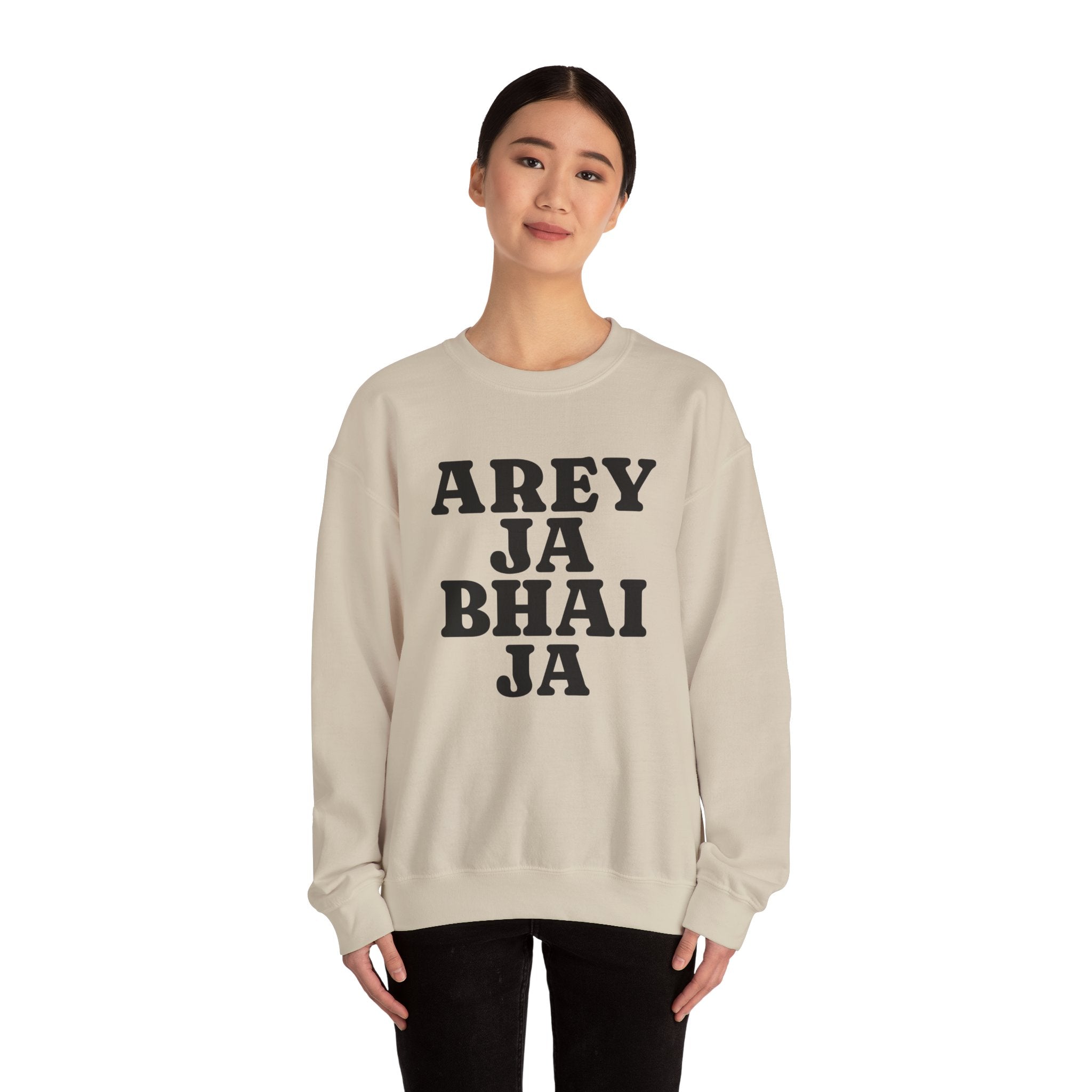 Hyderabadi Crewneck Sweatshirt – 'Arey Ja Bhai Ja' Bold Script
