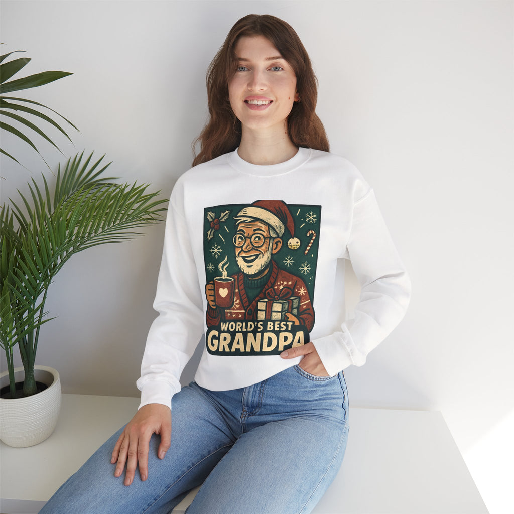 World’s Best Grandpa Christmas Sweatshirt — Cozy Holiday Grandpa Gift