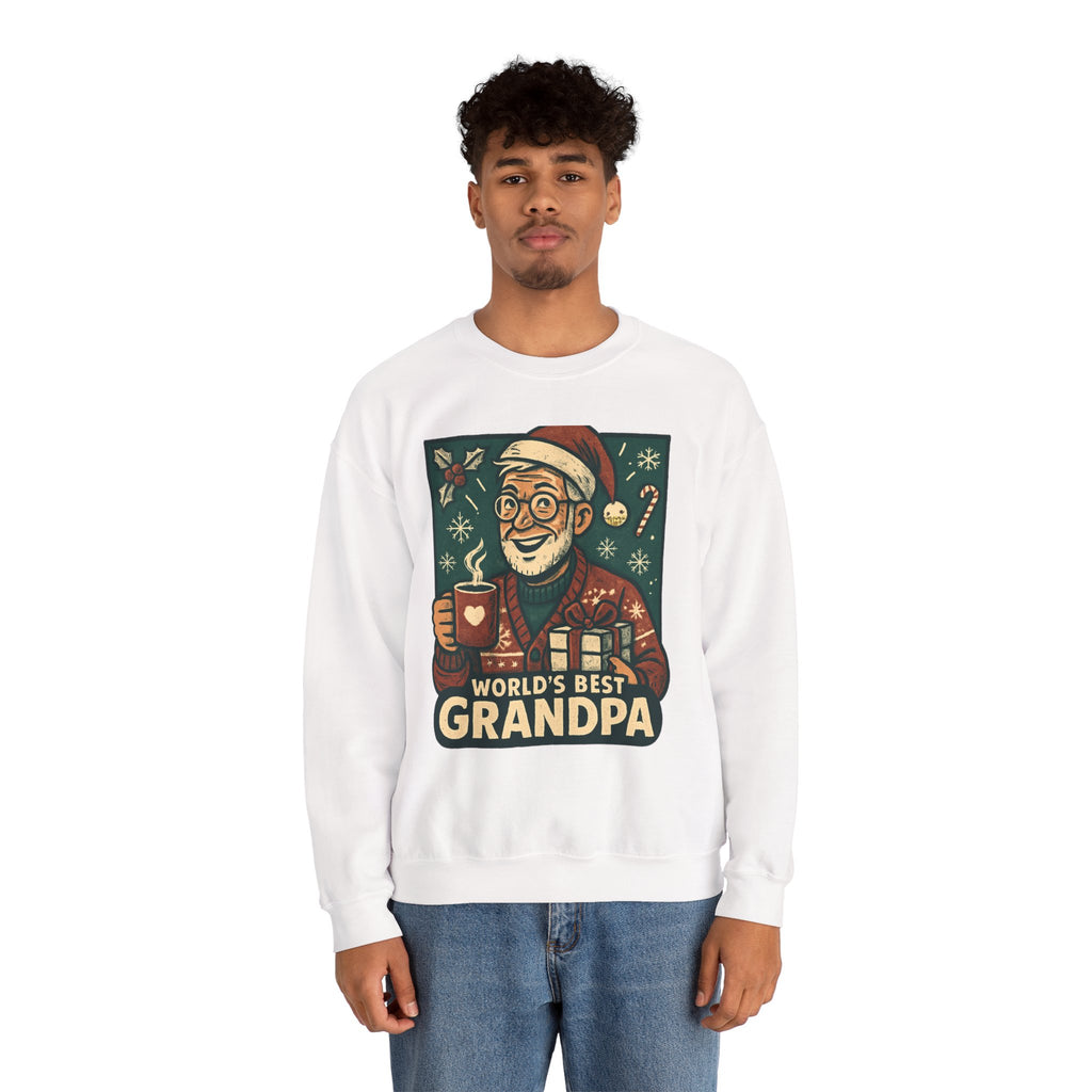 World’s Best Grandpa Christmas Sweatshirt — Cozy Holiday Grandpa Gift