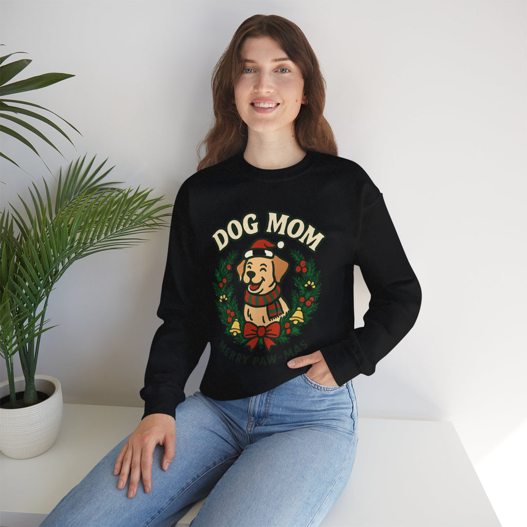 Dog Mom Sweatshirt — Merry Paw-mas Christmas Crewneck