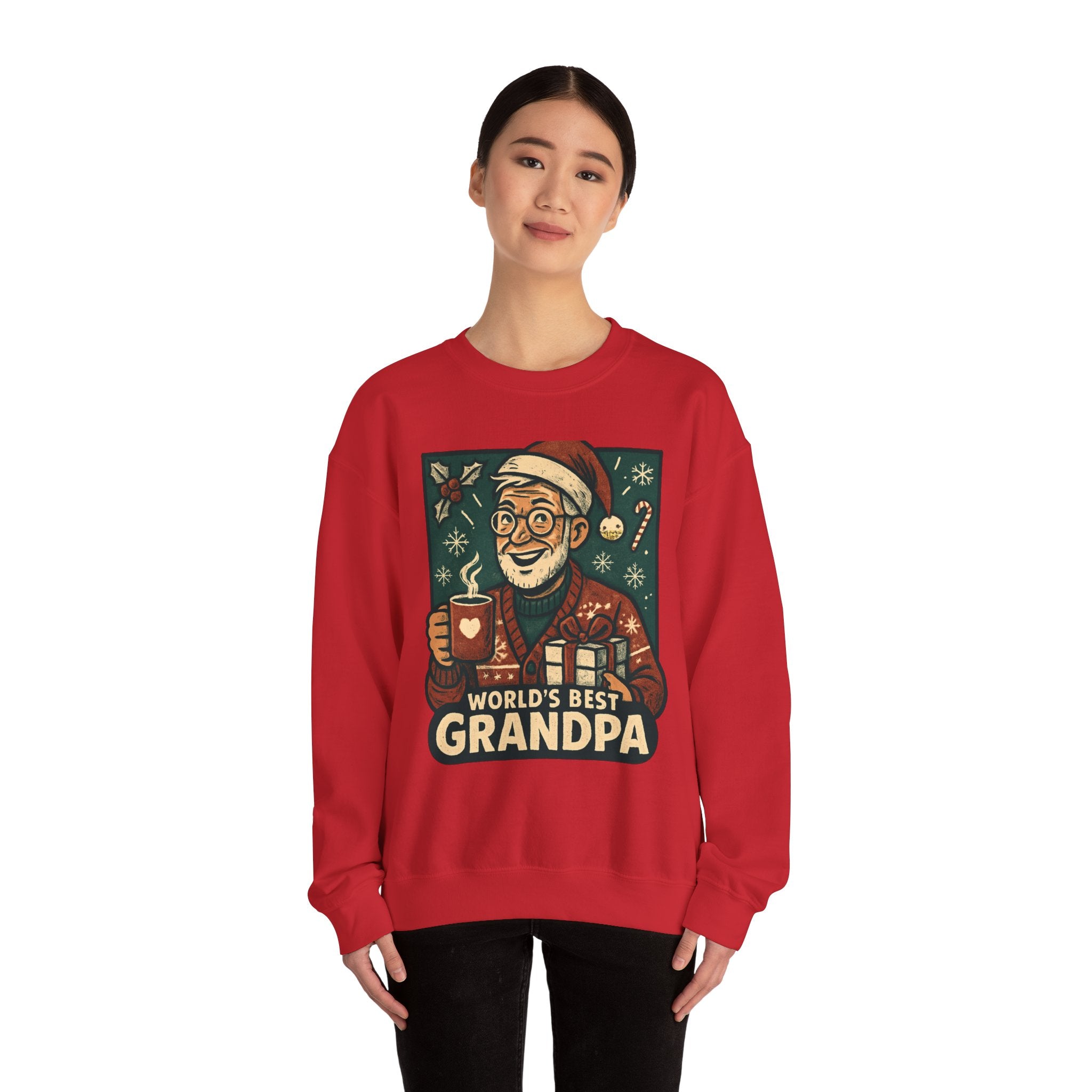 World’s Best Grandpa Christmas Sweatshirt — Cozy Holiday Grandpa Gift