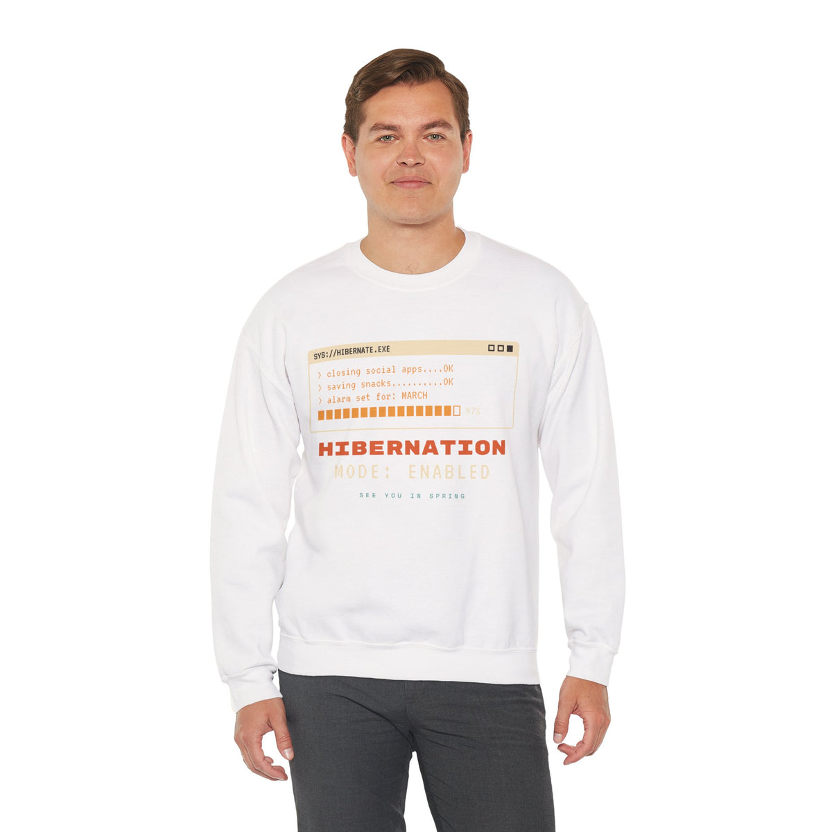 Hibernation Crewneck Sweatshirt - Cozy Winter Sleep Mode Pullover