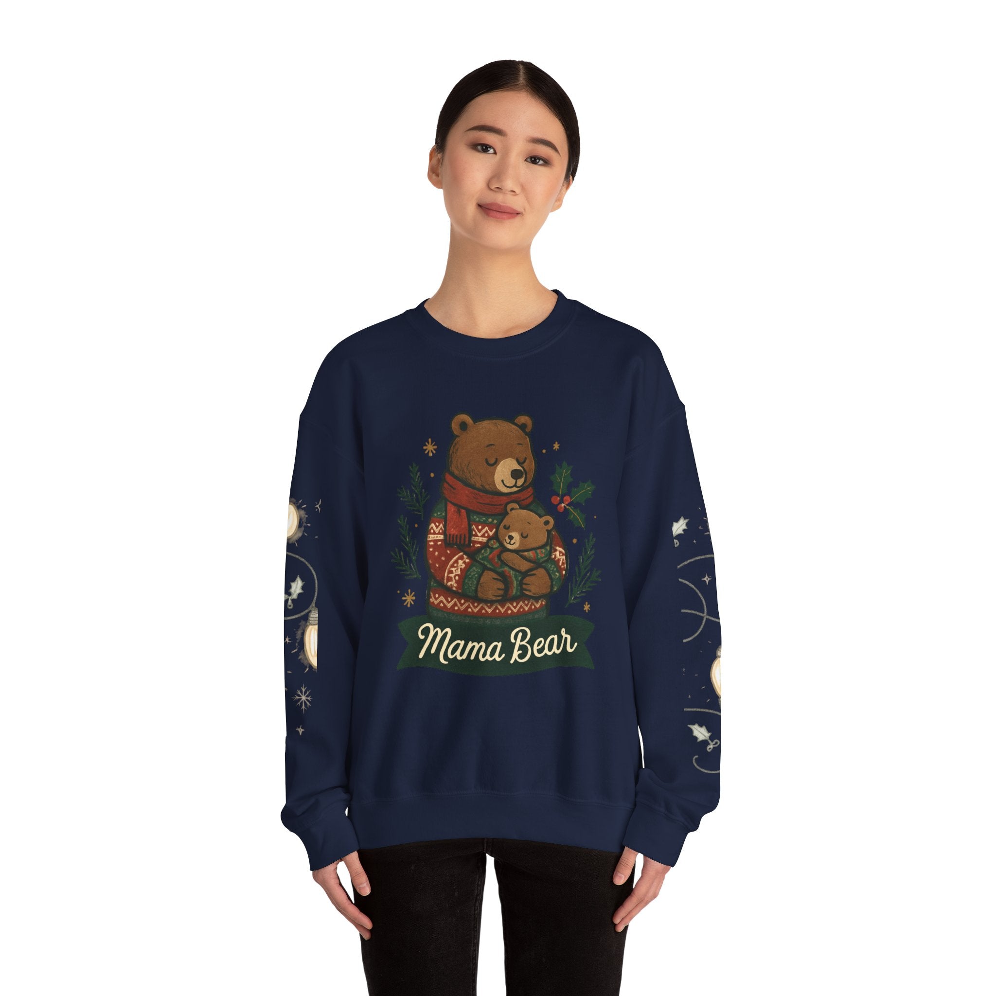 Christmas Lights Sleeve Crewneck Sweatshirt — Holiday Light-Up Sleeve Design