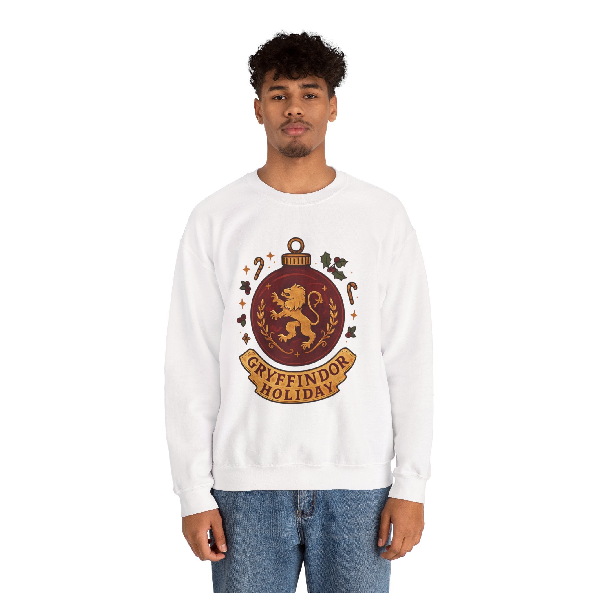 Gryffindor Holiday Sweatshirt — Festive Hogwarts Lion Crewneck
