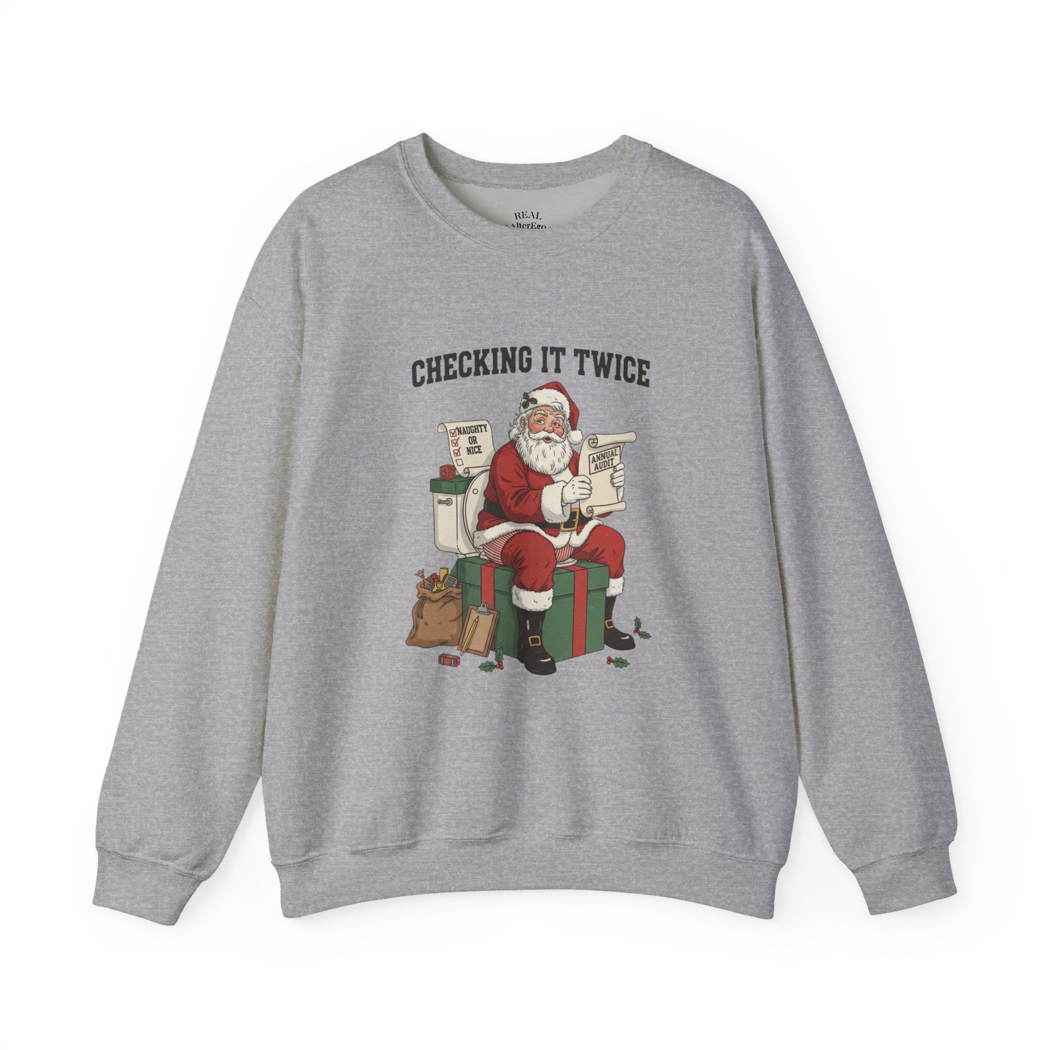 Christmas Sweatshirt - "Checking It Twice" Santa Crewneck