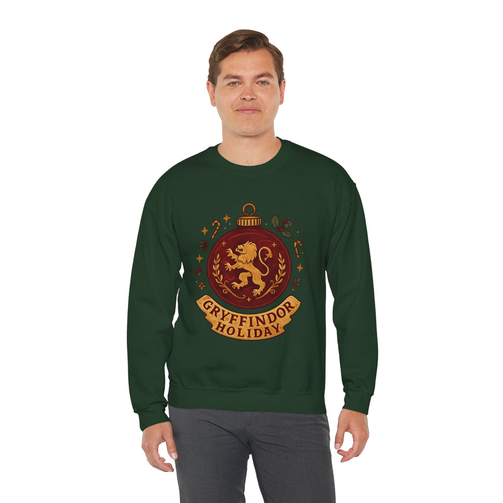 Gryffindor Holiday Sweatshirt — Festive Hogwarts Lion Crewneck