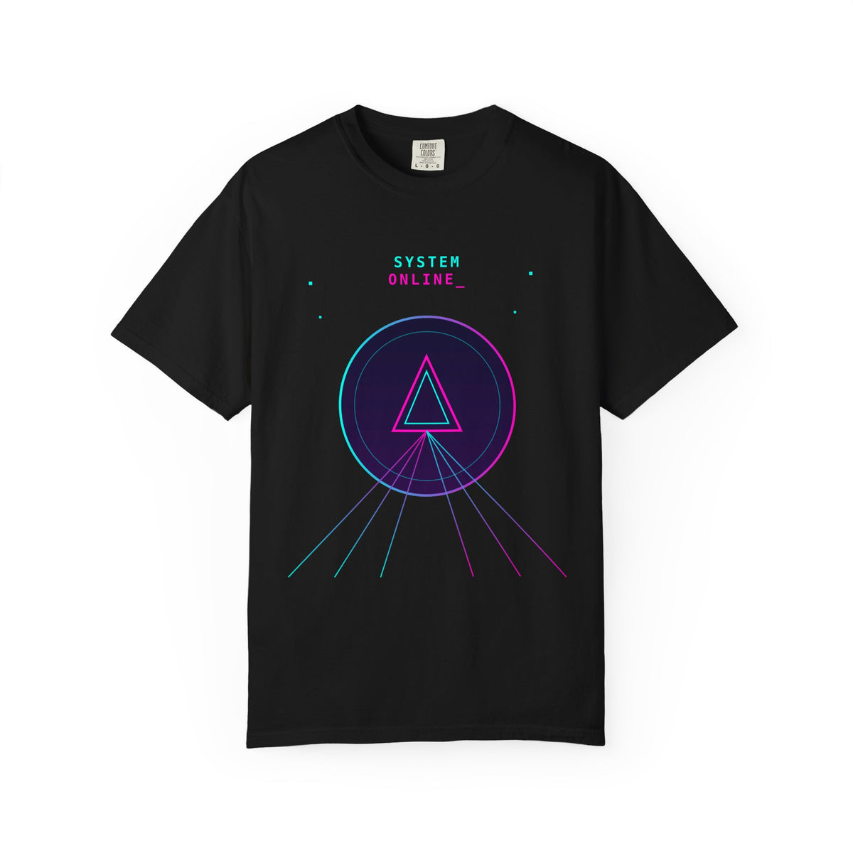 T-Shirt  'System Online' Retro Synthwave Circle Graphic Tee