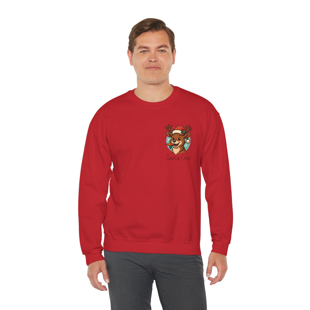 Crewneck Sweatshirt Cute Reindeer 'Santa Squad' Christmas Pullover