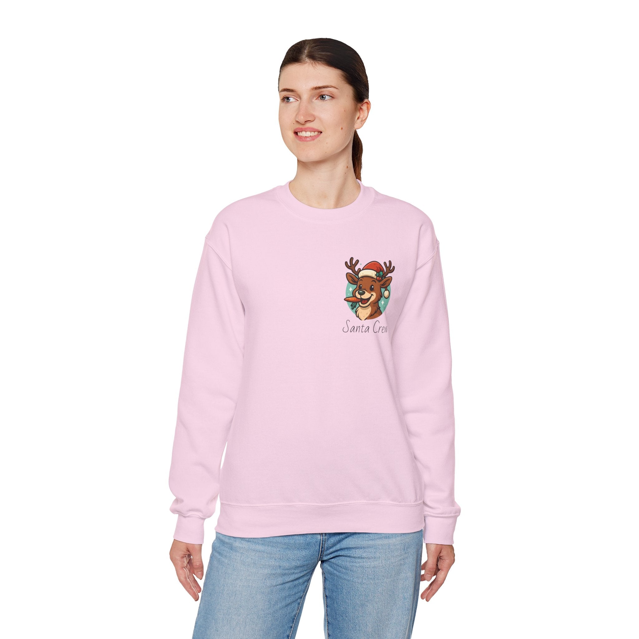 Crewneck Sweatshirt Cute Reindeer 'Santa Squad' Christmas Pullover