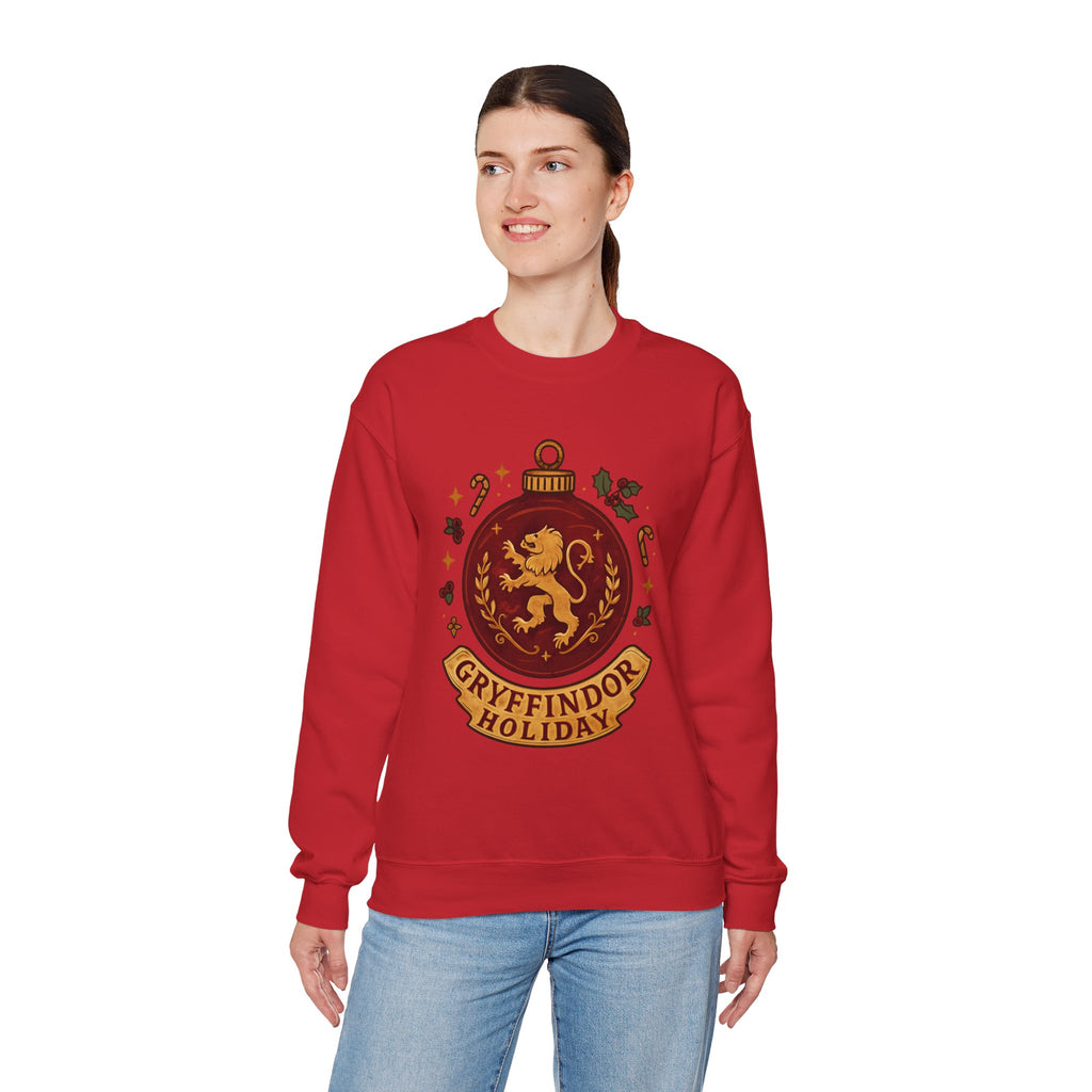Gryffindor Holiday Sweatshirt — Festive Hogwarts Lion Crewneck