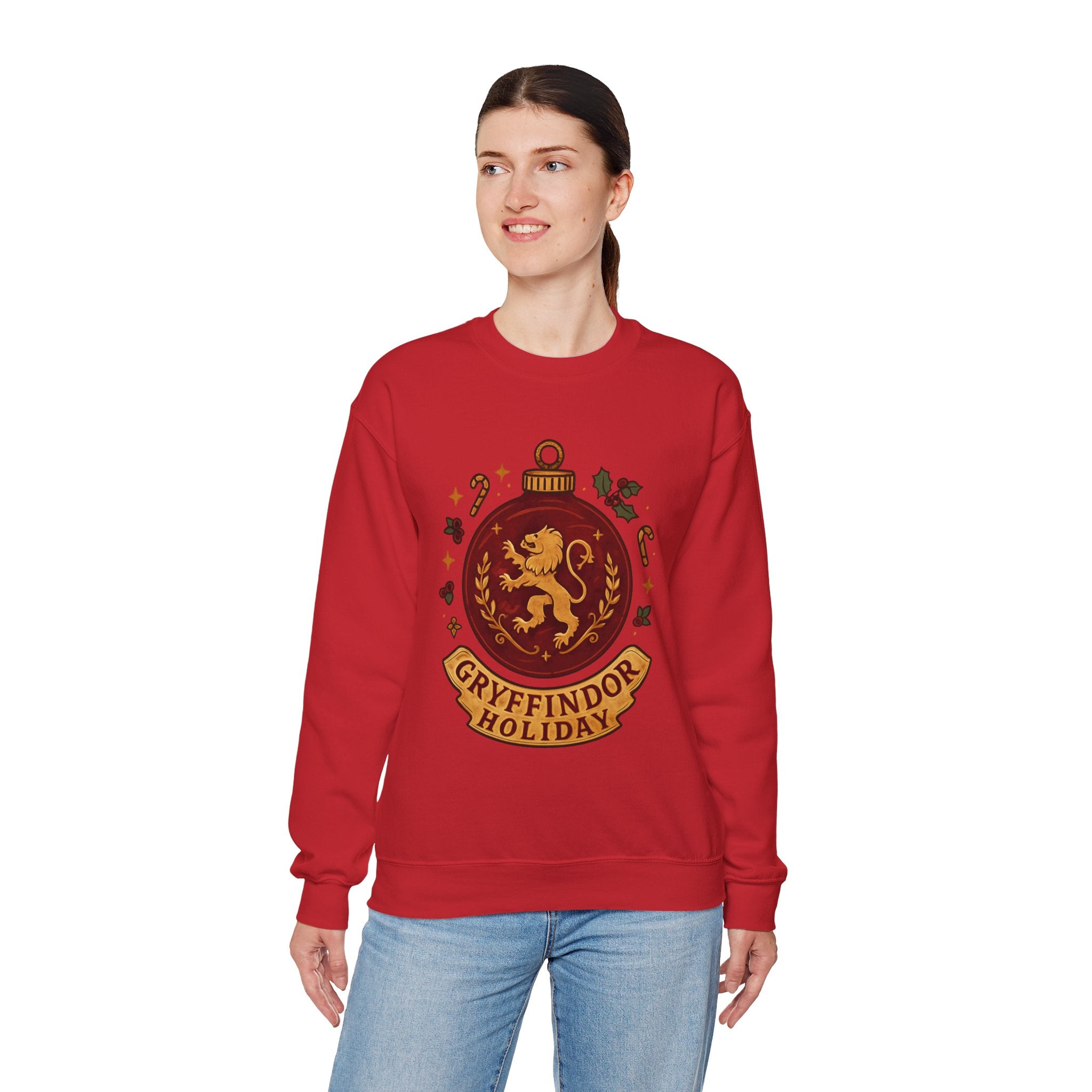 Gryffindor Holiday Sweatshirt — Festive Hogwarts Lion Crewneck