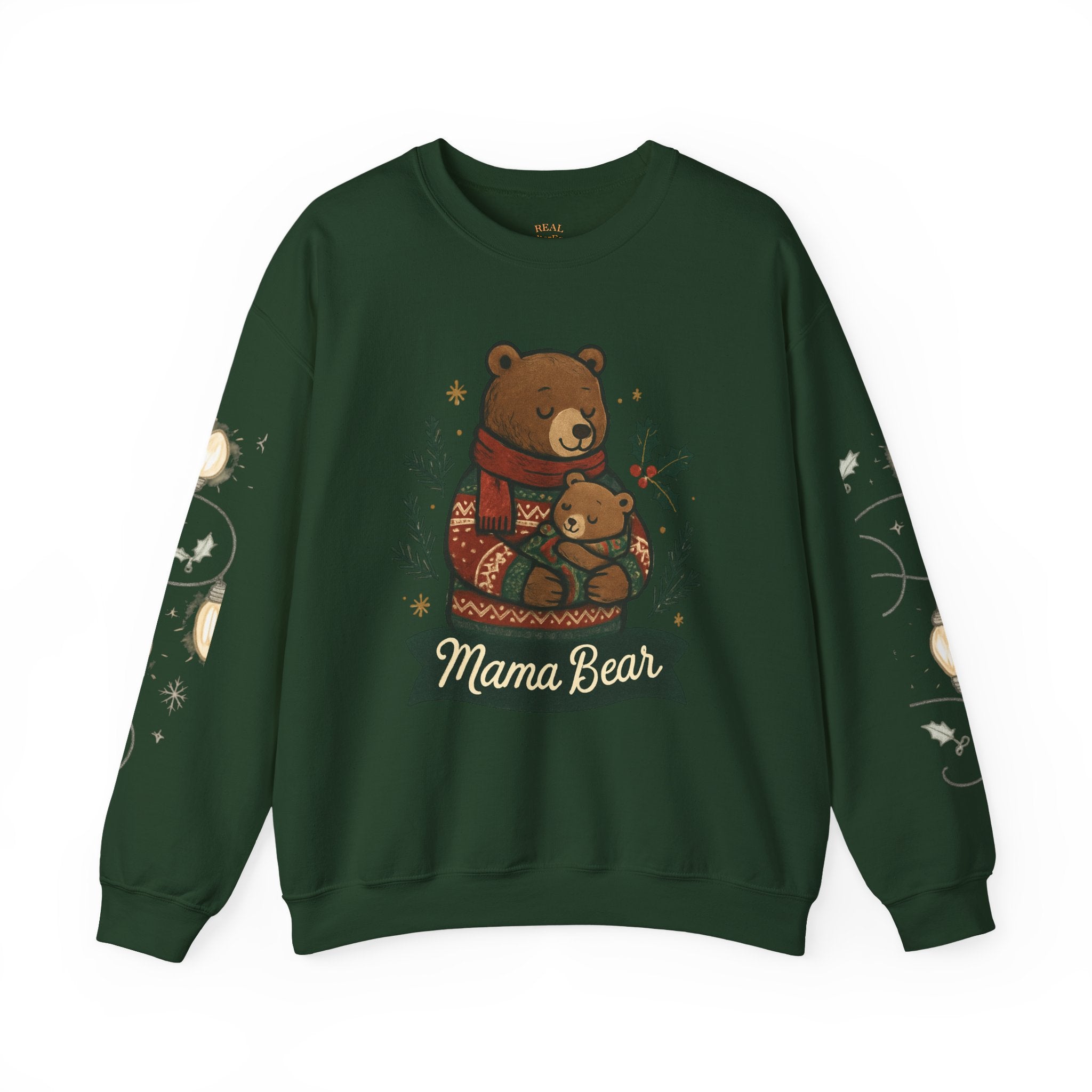 Christmas Lights Sleeve Crewneck Sweatshirt — Holiday Light-Up Sleeve Design