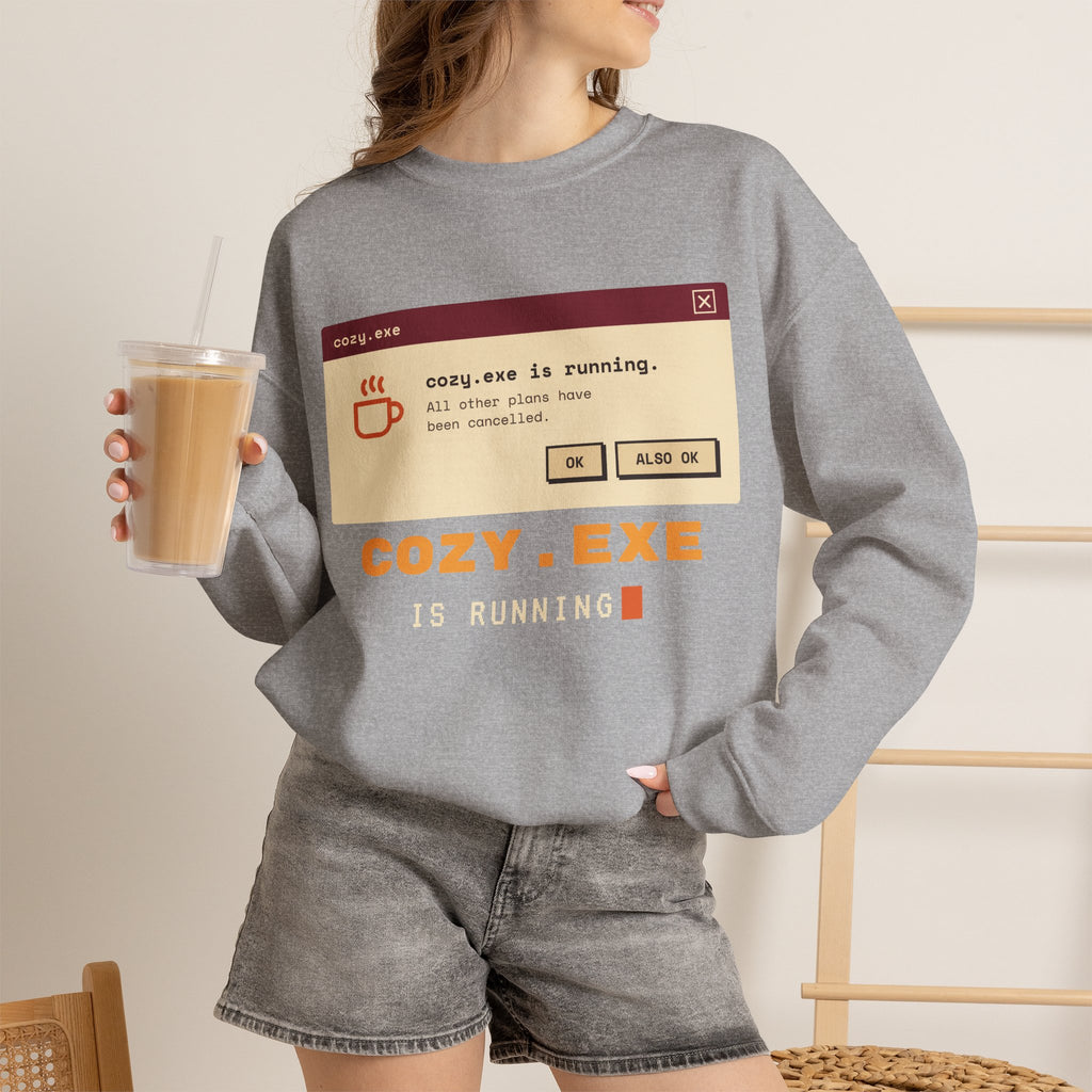 Cozy.exe Crewneck Sweatshirt – Retro Computer Cozy Vibe