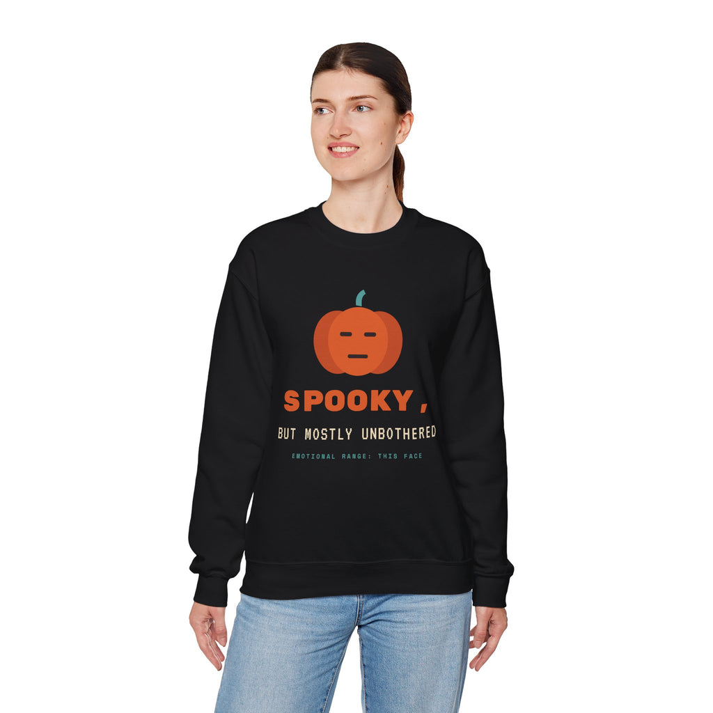 Spooky Pumpkin Crewneck Sweatshirt - Cute Minimal Halloween Pullover