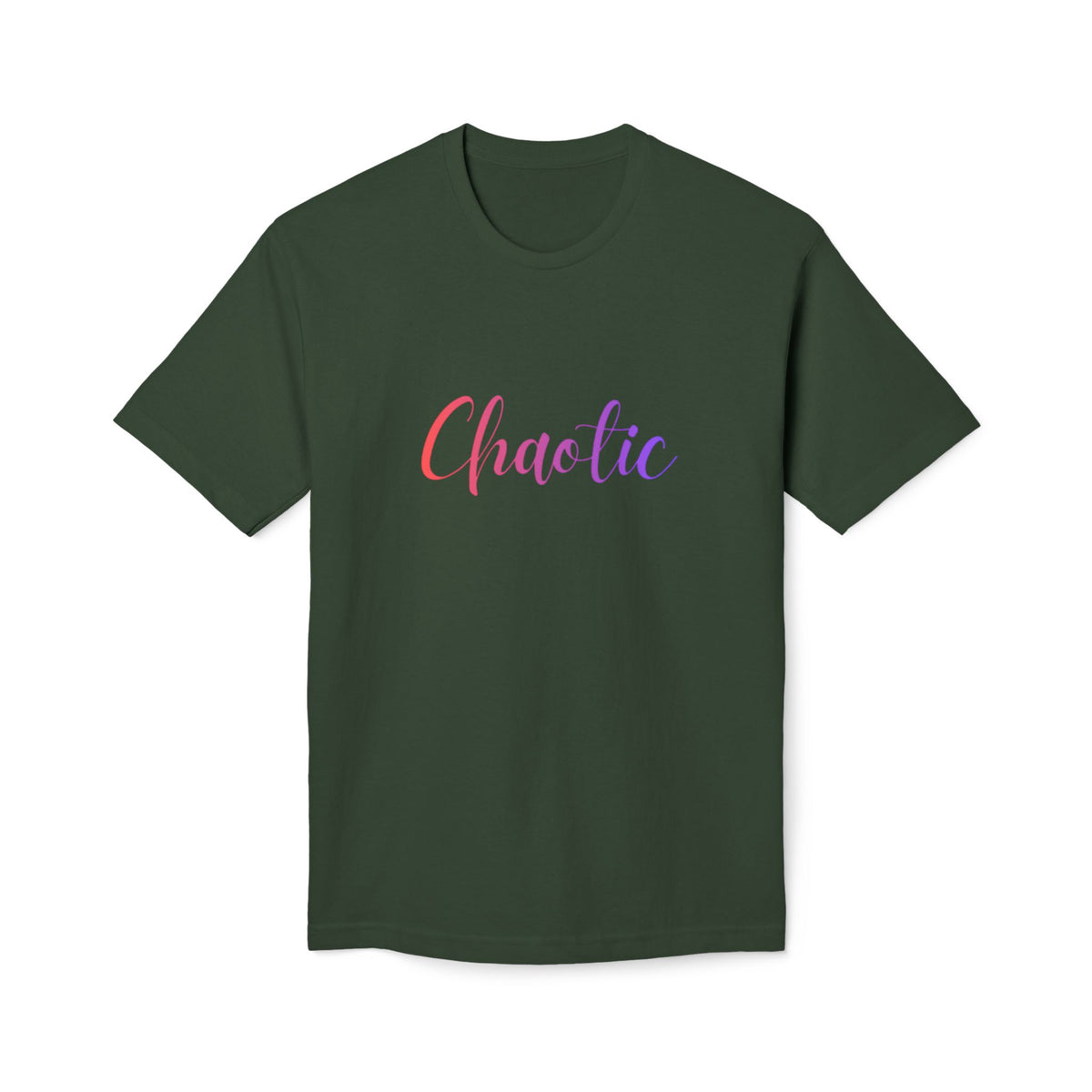 Chaotic Script T-Shirt — Feminine Gold Script "Chaotic" Tee