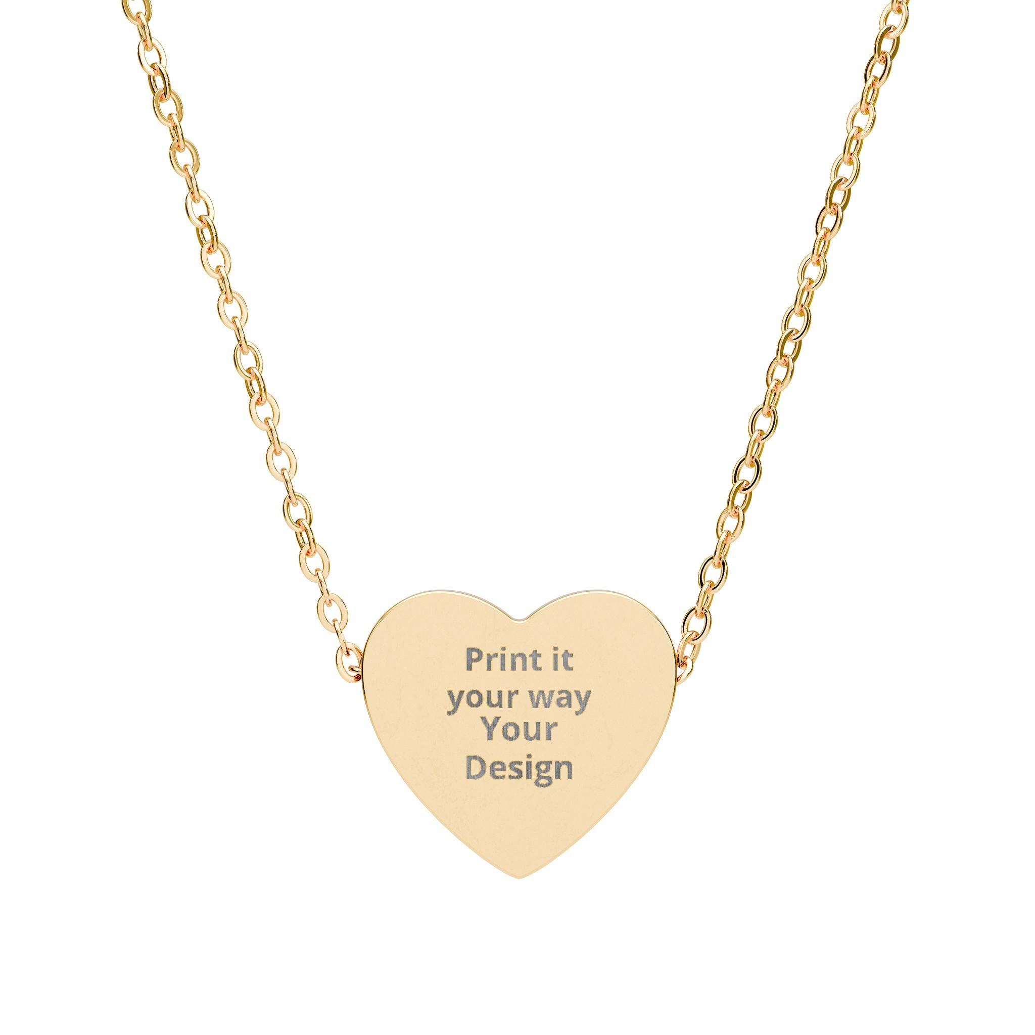 Engravable Heart Necklace — Personalized Custom Message Pendant