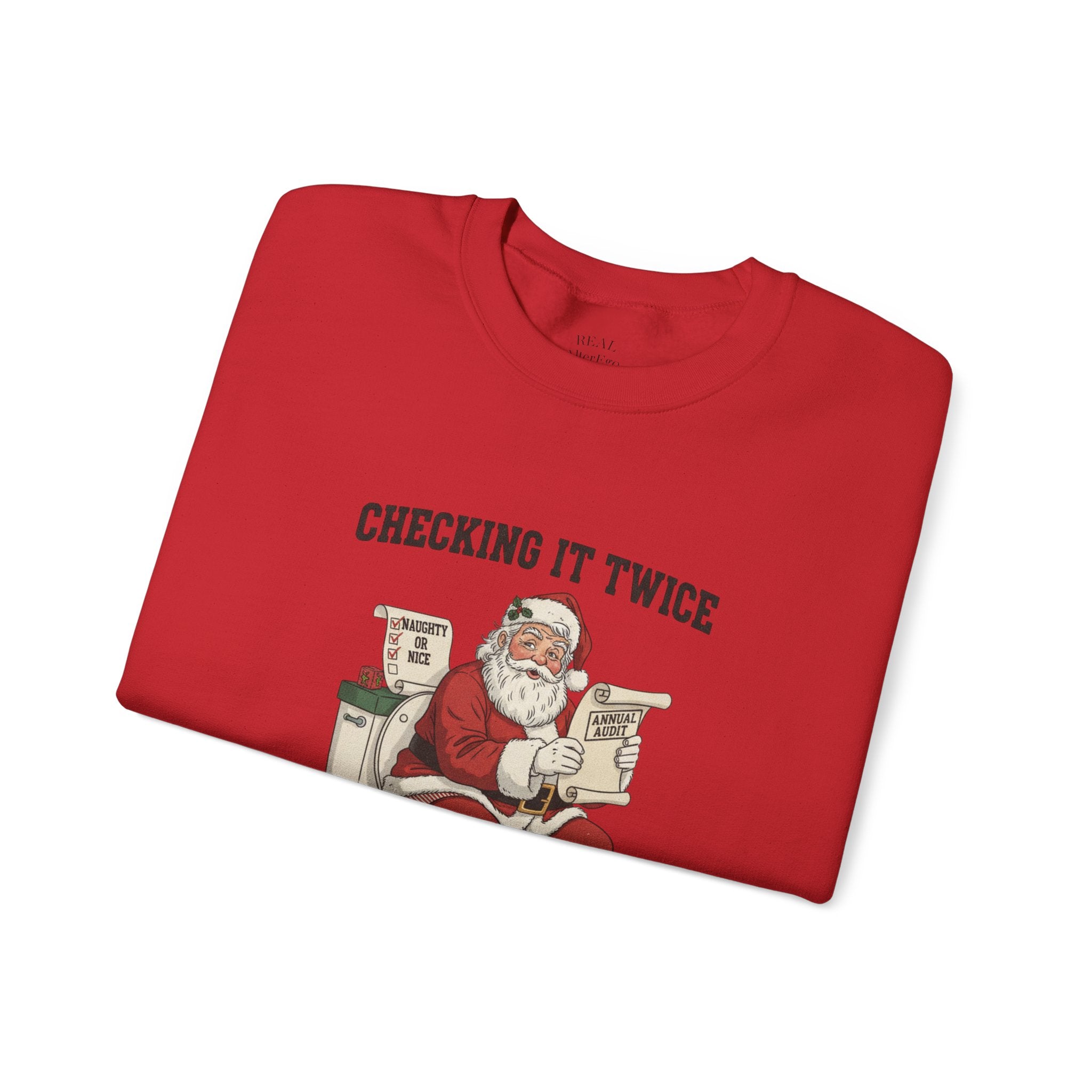 Christmas Sweatshirt - "Checking It Twice" Santa Crewneck