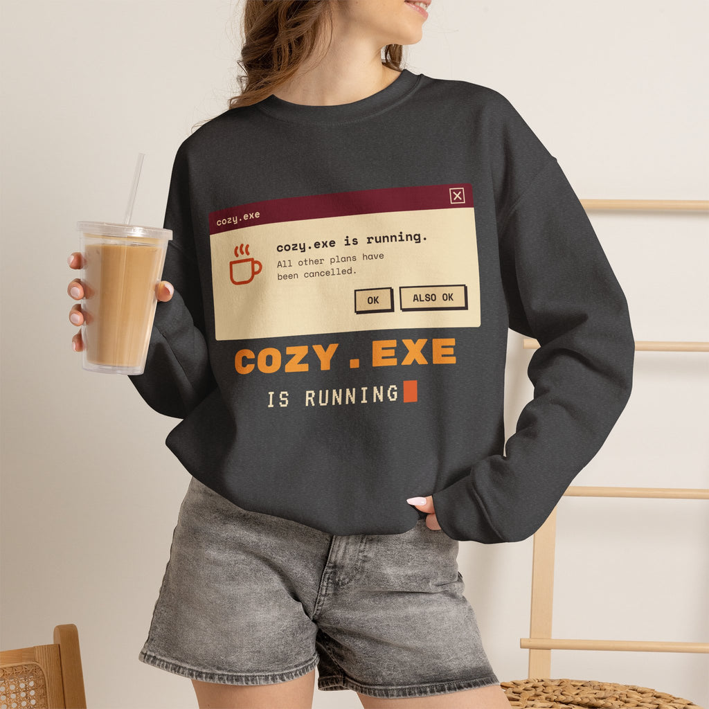 Cozy.exe Crewneck Sweatshirt – Retro Computer Cozy Vibe