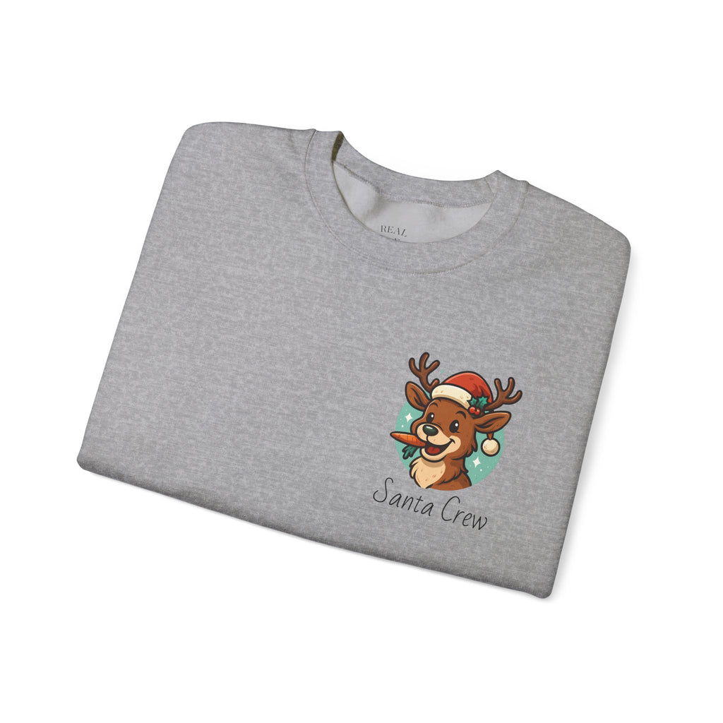Crewneck Sweatshirt Cute Reindeer 'Santa Squad' Christmas Pullover