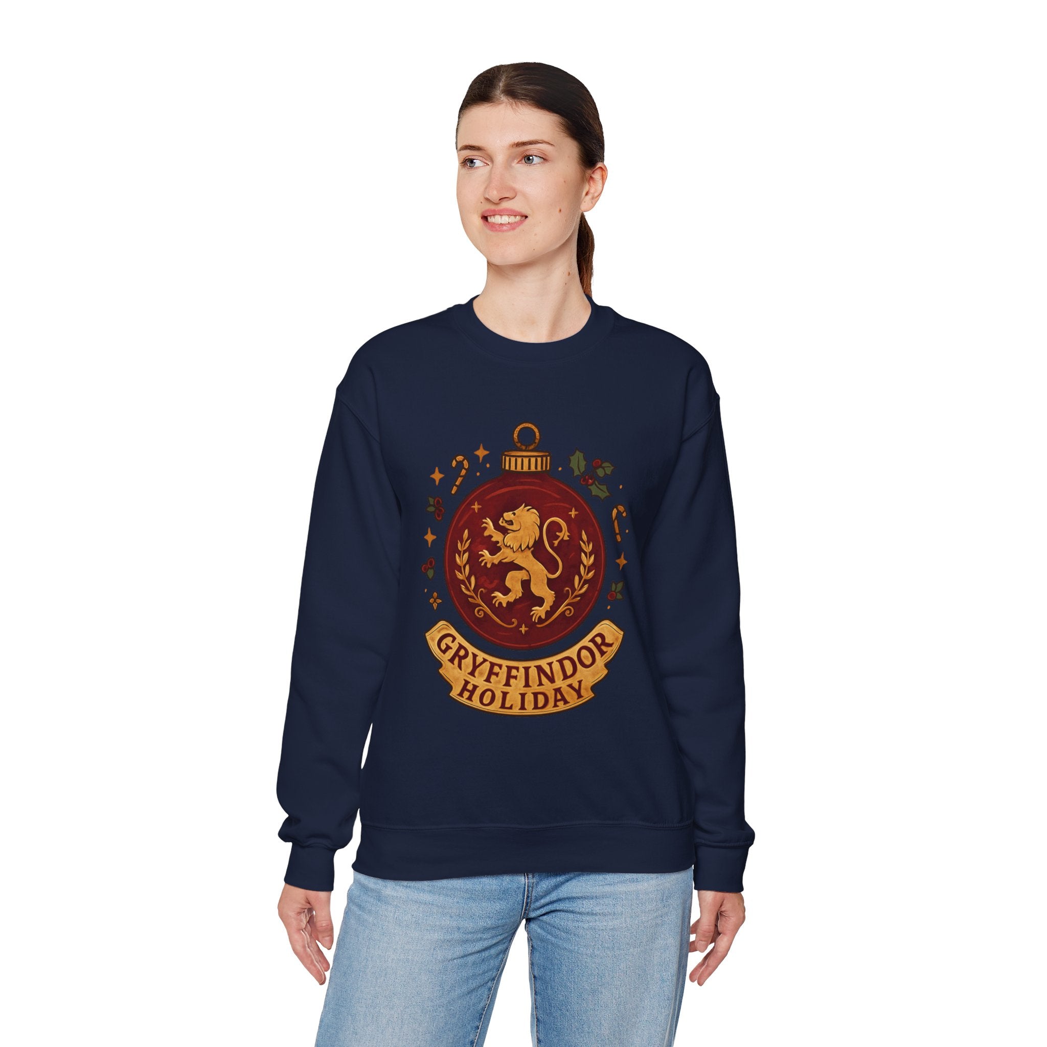 Gryffindor Holiday Sweatshirt — Festive Hogwarts Lion Crewneck