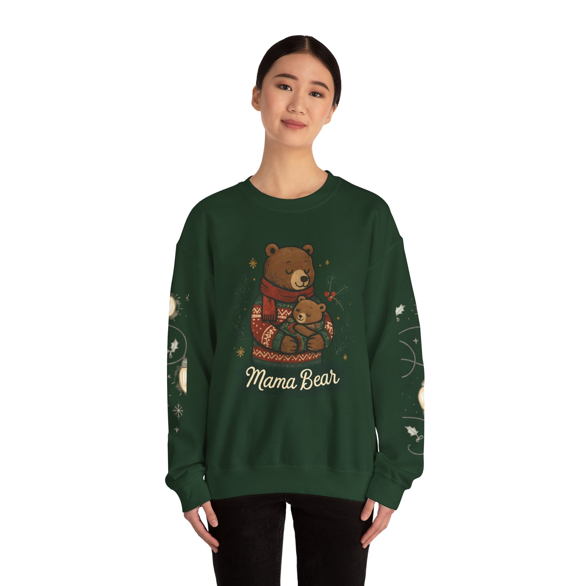 Christmas Lights Sleeve Crewneck Sweatshirt — Holiday Light-Up Sleeve Design