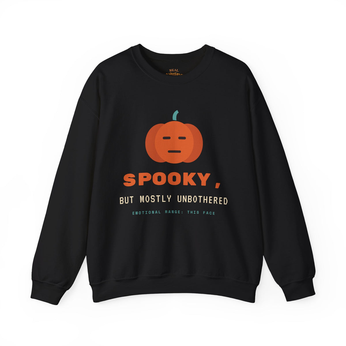 Spooky Pumpkin Crewneck Sweatshirt - Cute Minimal Halloween Pullover
