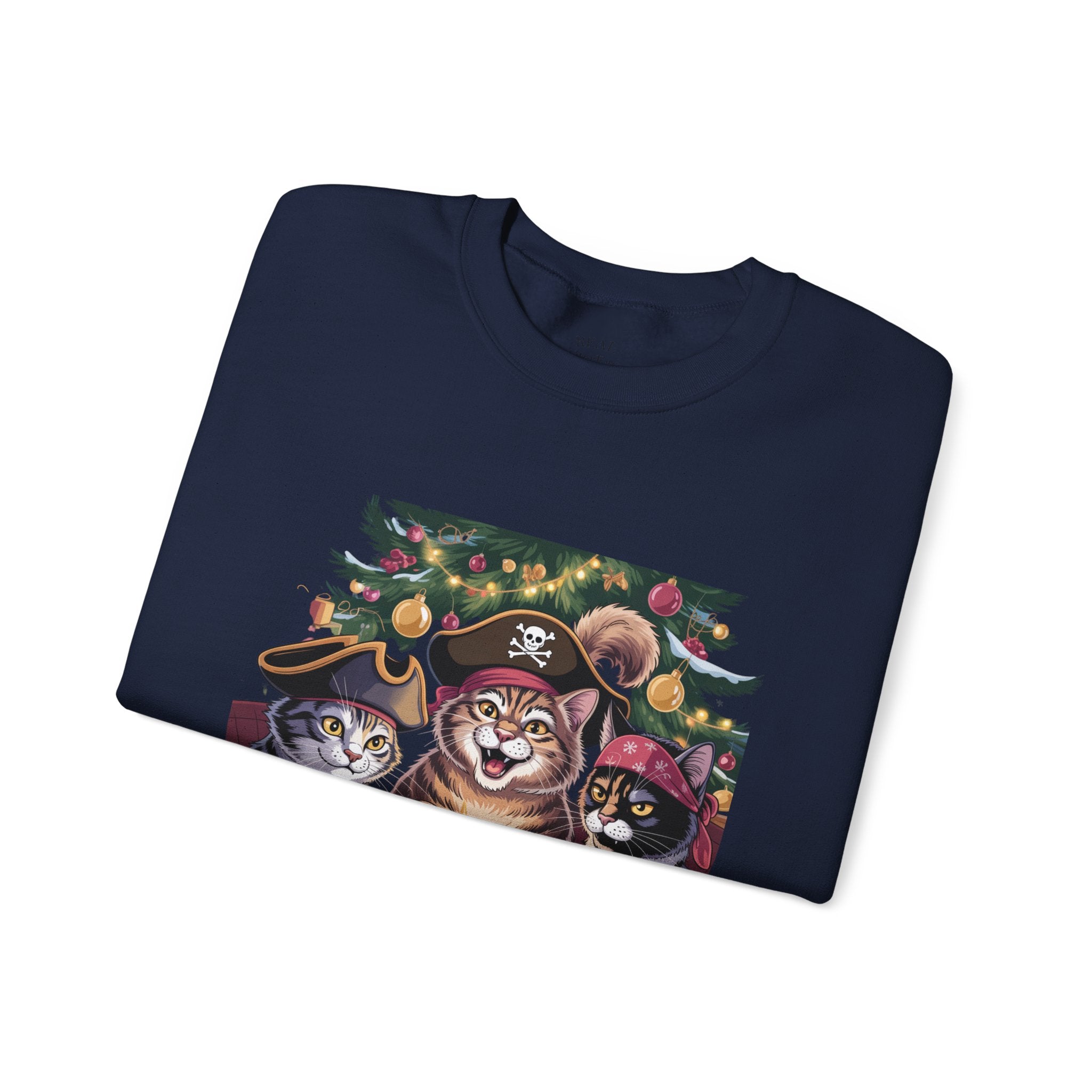Holiday Pirate Cats Crewneck Sweatshirt – Poker Night at the Christmas Tree