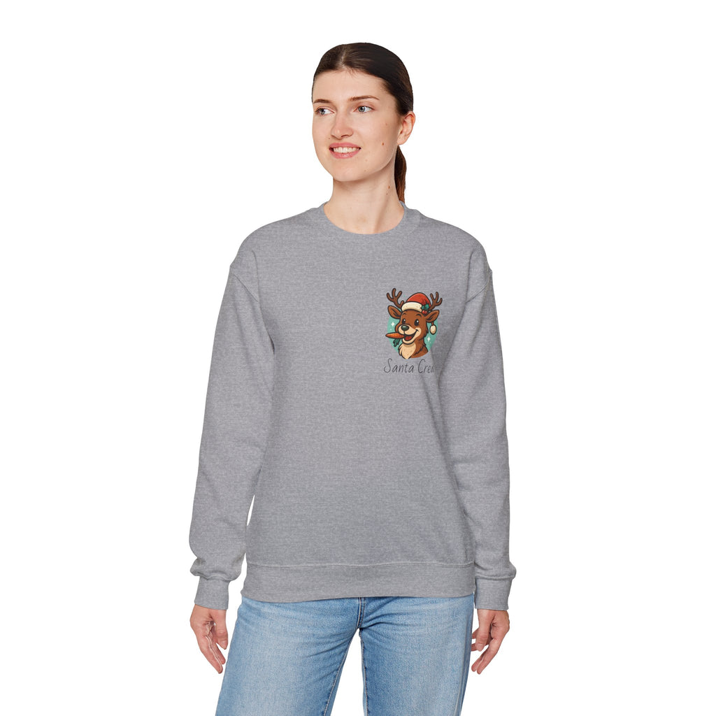Crewneck Sweatshirt Cute Reindeer 'Santa Squad' Christmas Pullover