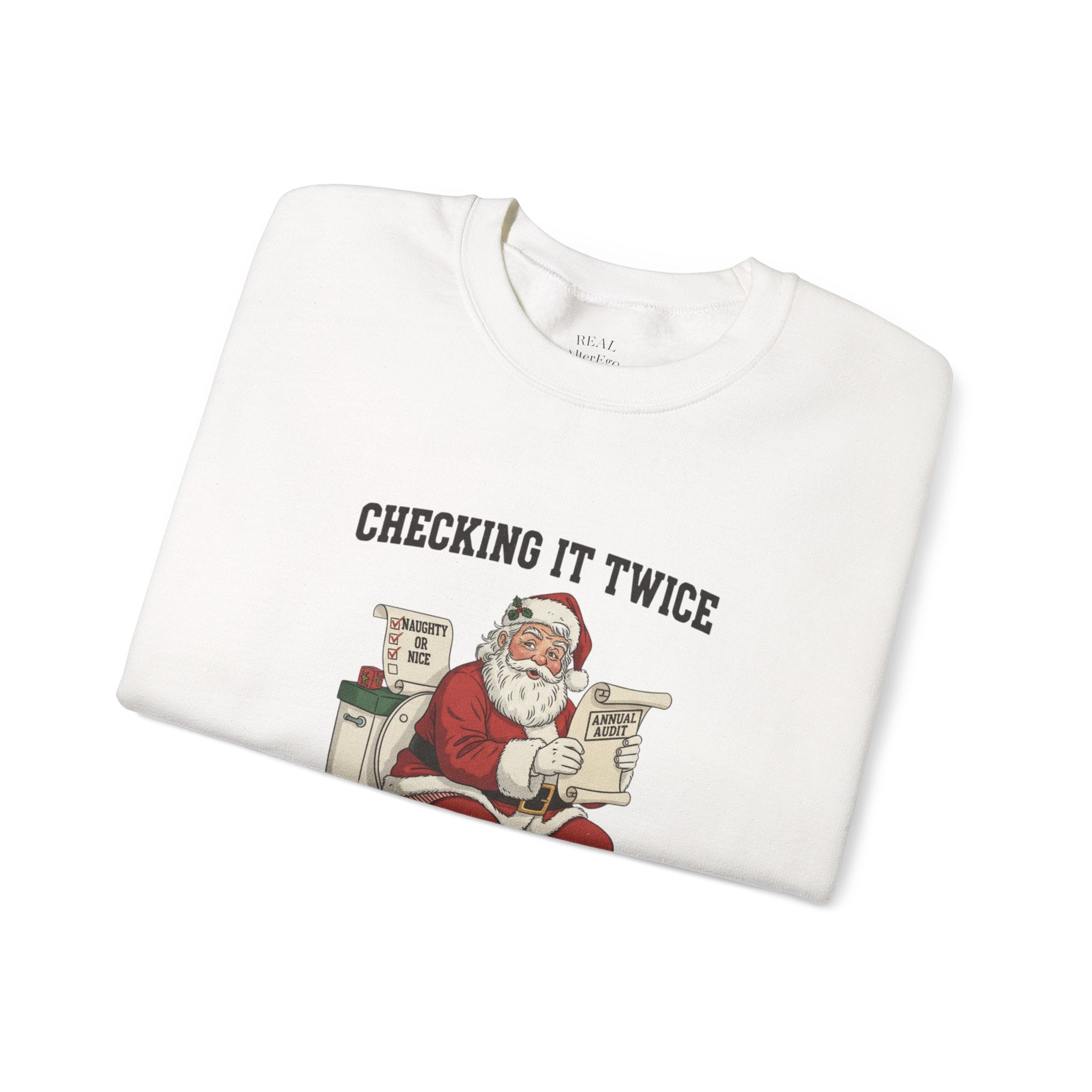 Christmas Sweatshirt - "Checking It Twice" Santa Crewneck