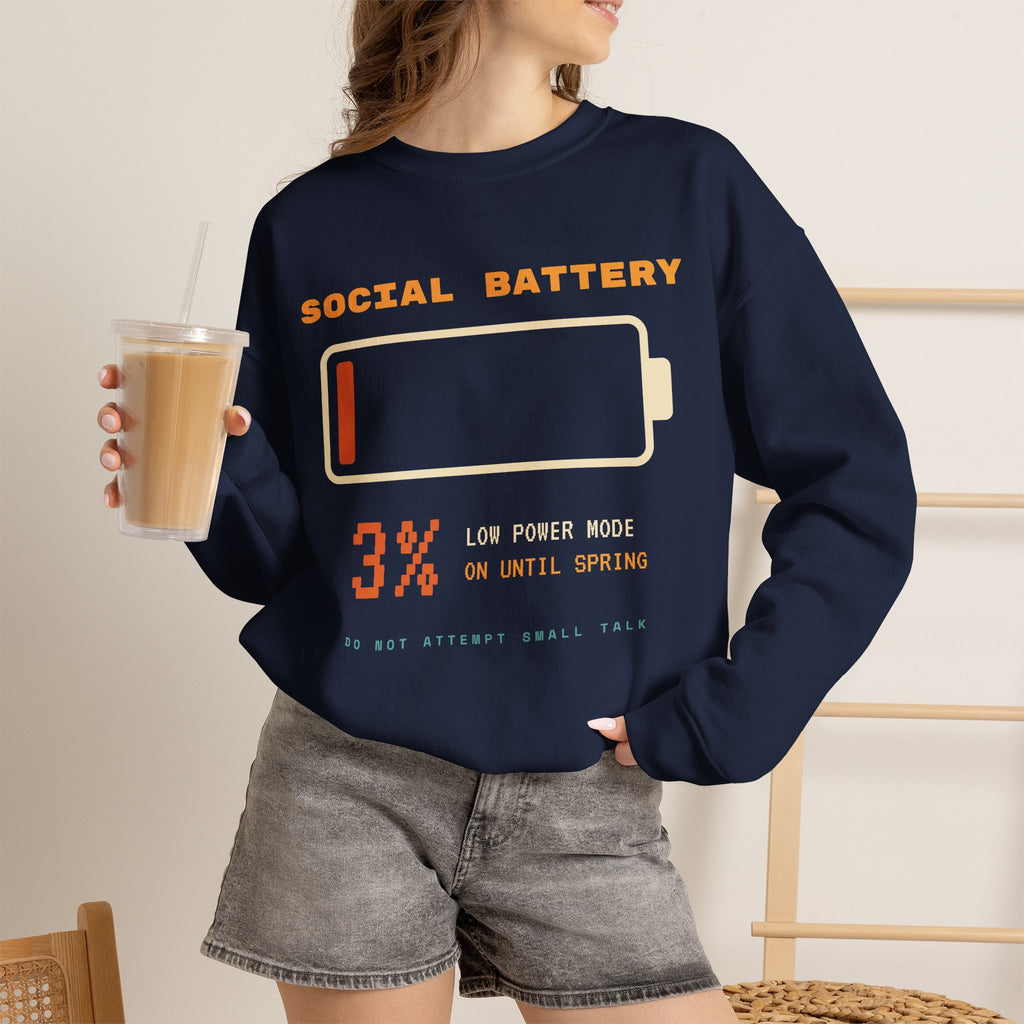 Social Battery 3% Crewneck Sweatshirt
