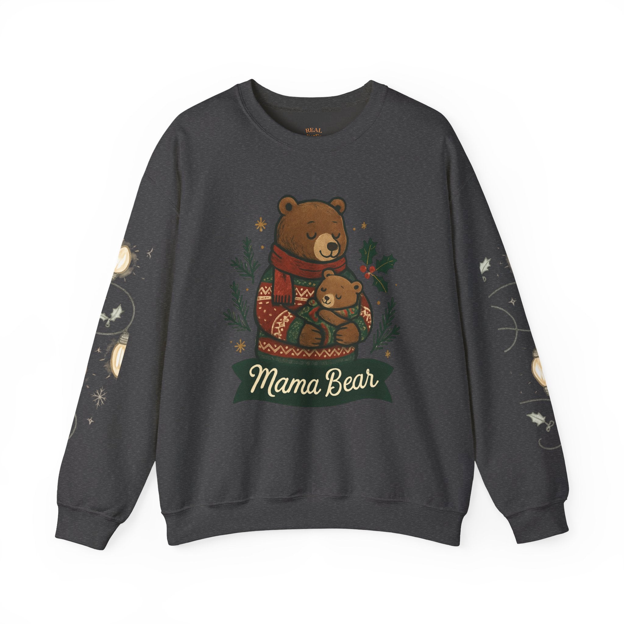 Christmas Lights Sleeve Crewneck Sweatshirt — Holiday Light-Up Sleeve Design
