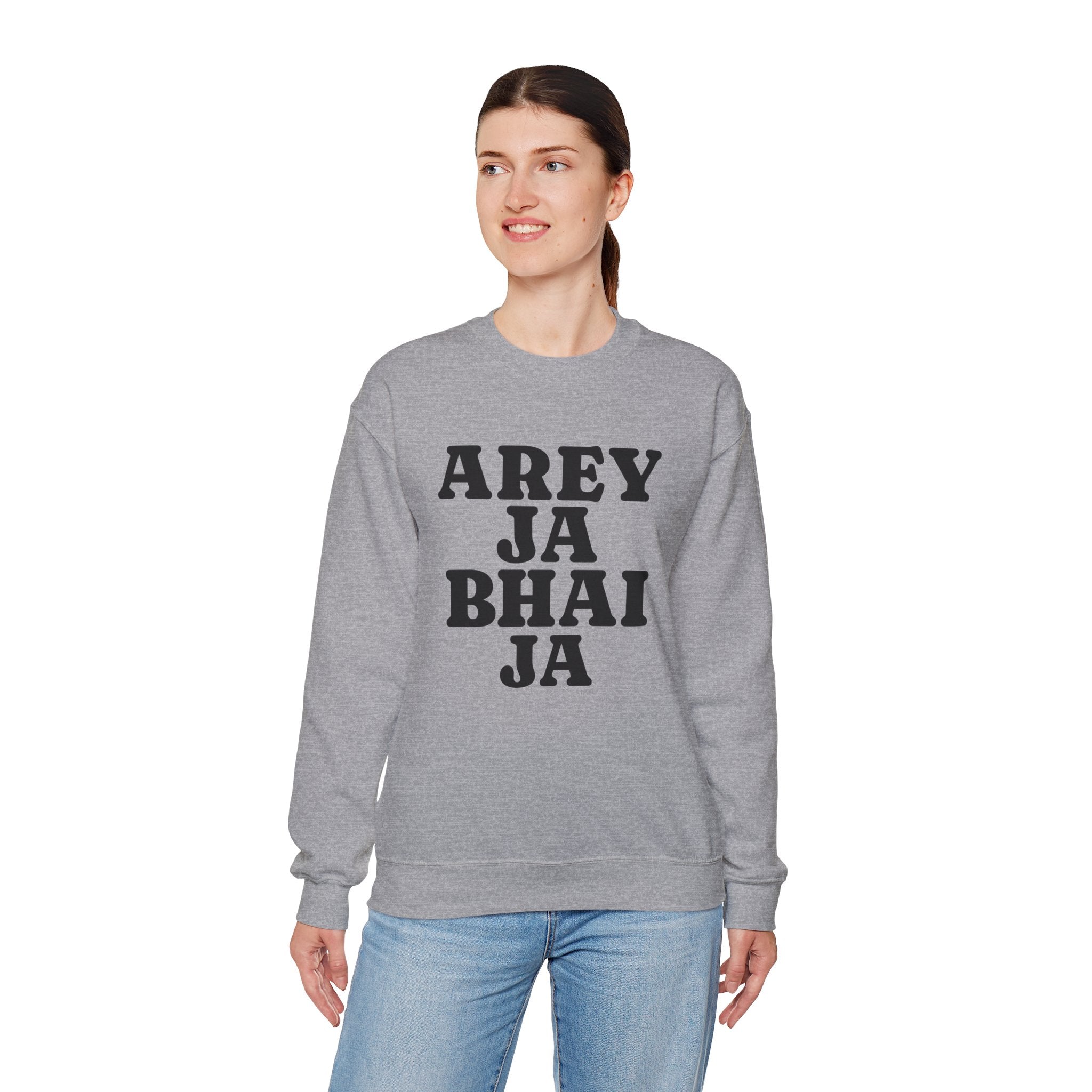 Hyderabadi Crewneck Sweatshirt – 'Arey Ja Bhai Ja' Bold Script