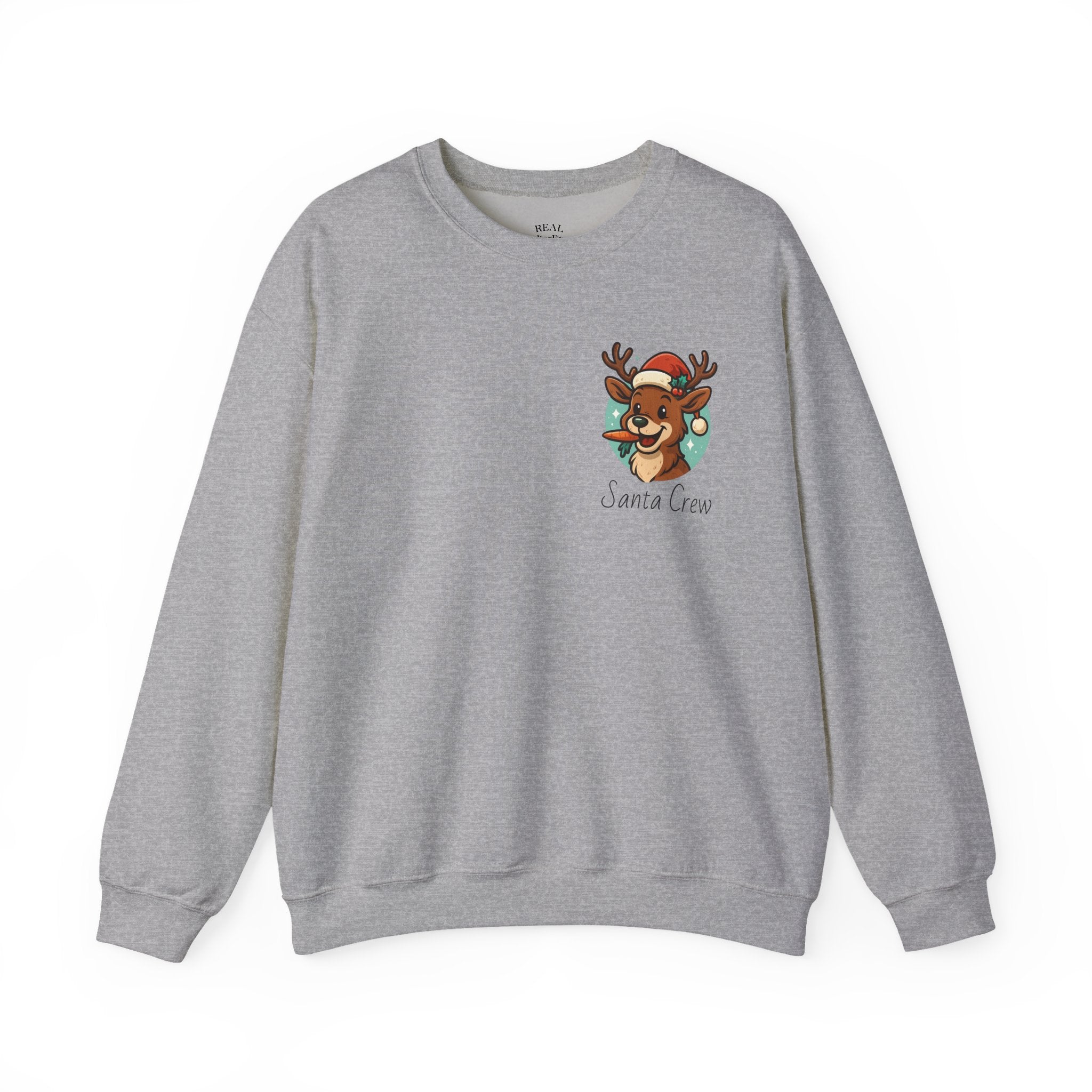 Crewneck Sweatshirt Cute Reindeer 'Santa Squad' Christmas Pullover