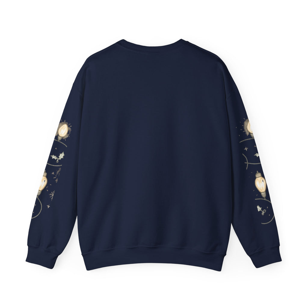 Christmas Lights Sleeve Crewneck Sweatshirt — Holiday Light-Up Sleeve Design