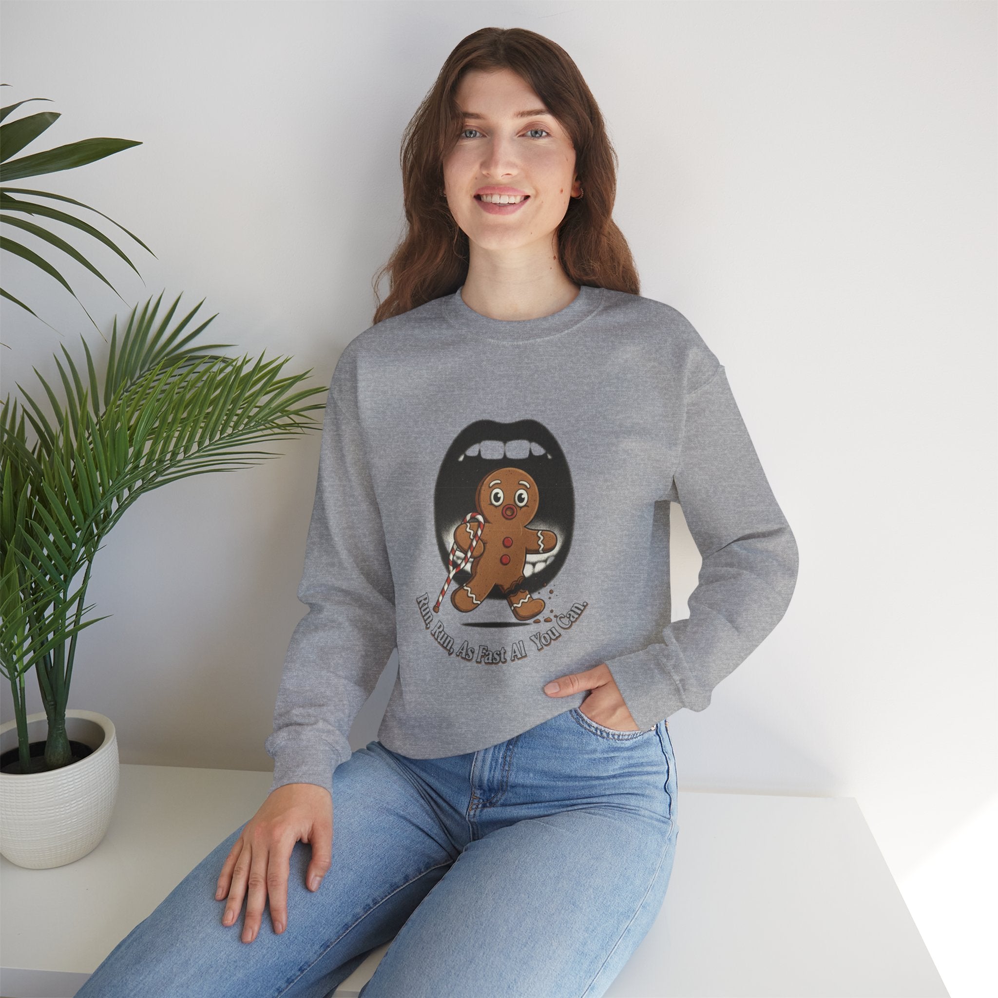 Gingerbread Bites Sweater — Funny "This Bites, So Pass Me the Milk" Crewneck