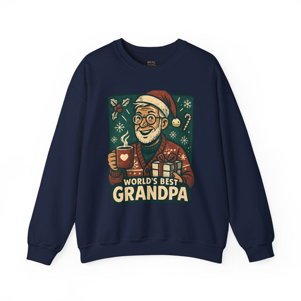 World’s Best Grandpa Christmas Sweatshirt — Cozy Holiday Grandpa Gift