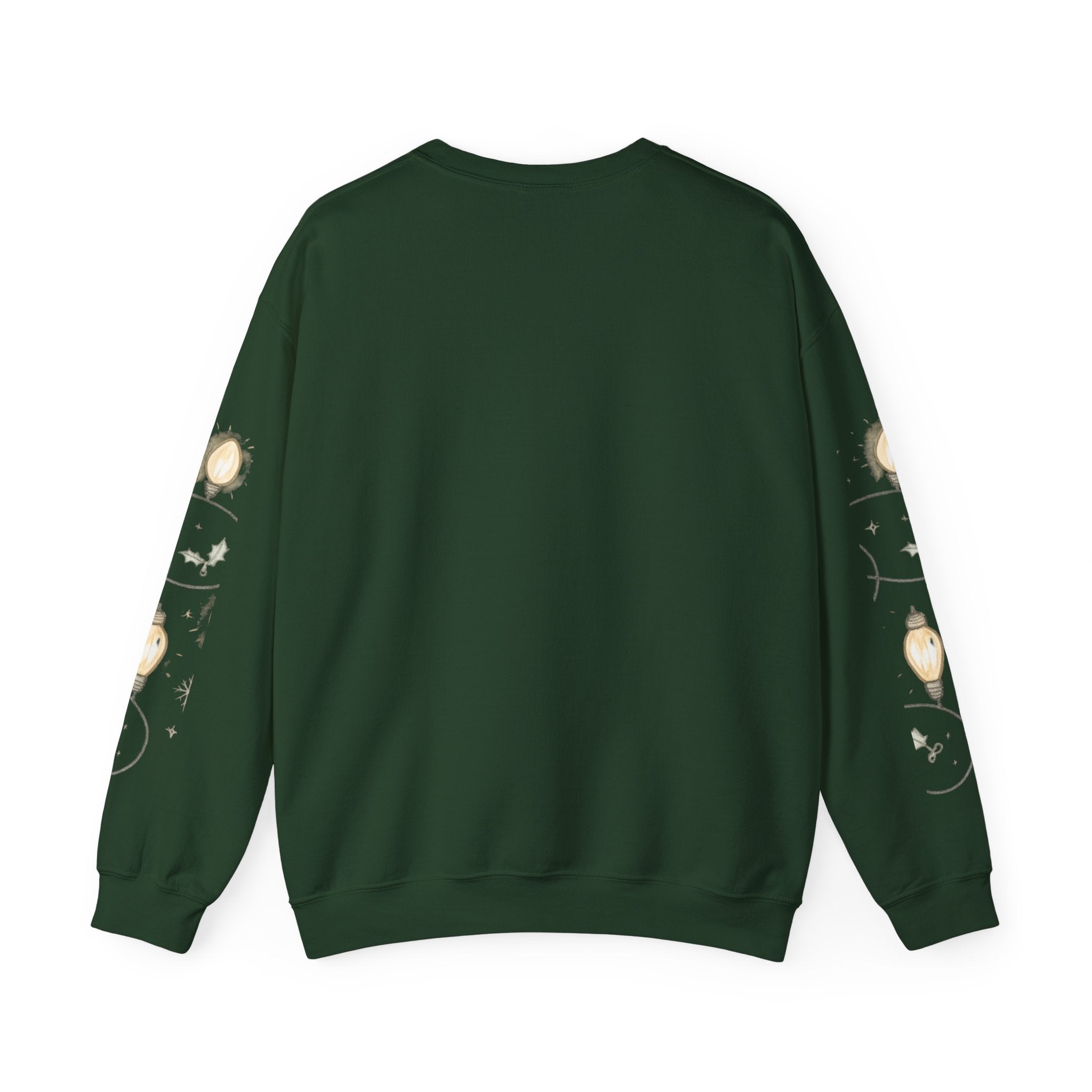 Christmas Lights Sleeve Crewneck Sweatshirt — Holiday Light-Up Sleeve Design