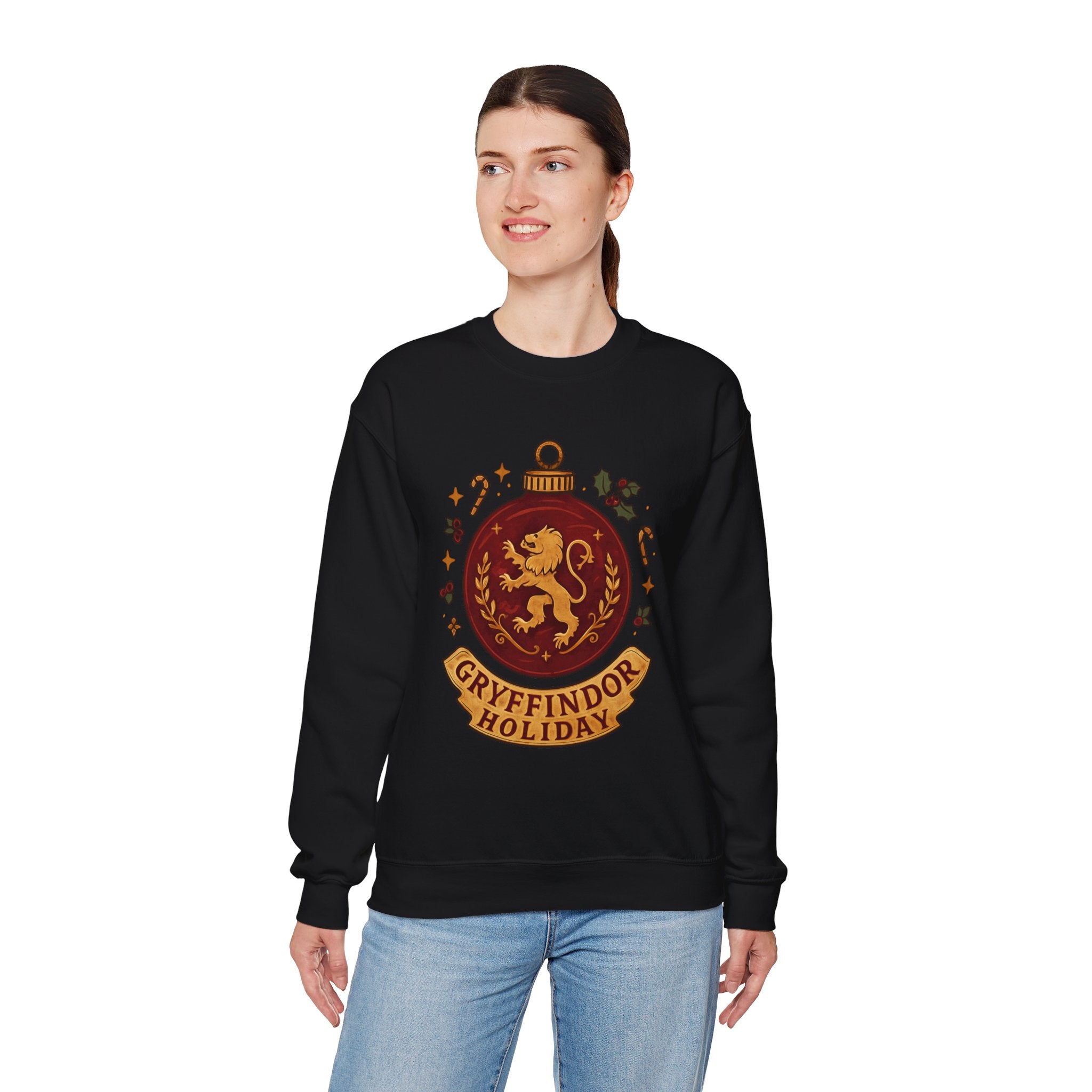 Gryffindor Holiday Sweatshirt — Festive Hogwarts Lion Crewneck