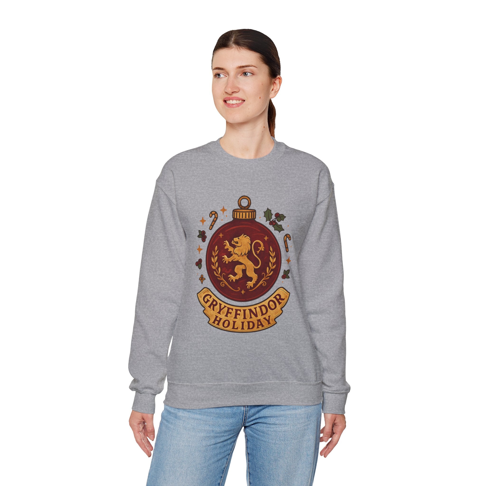 Gryffindor Holiday Sweatshirt — Festive Hogwarts Lion Crewneck