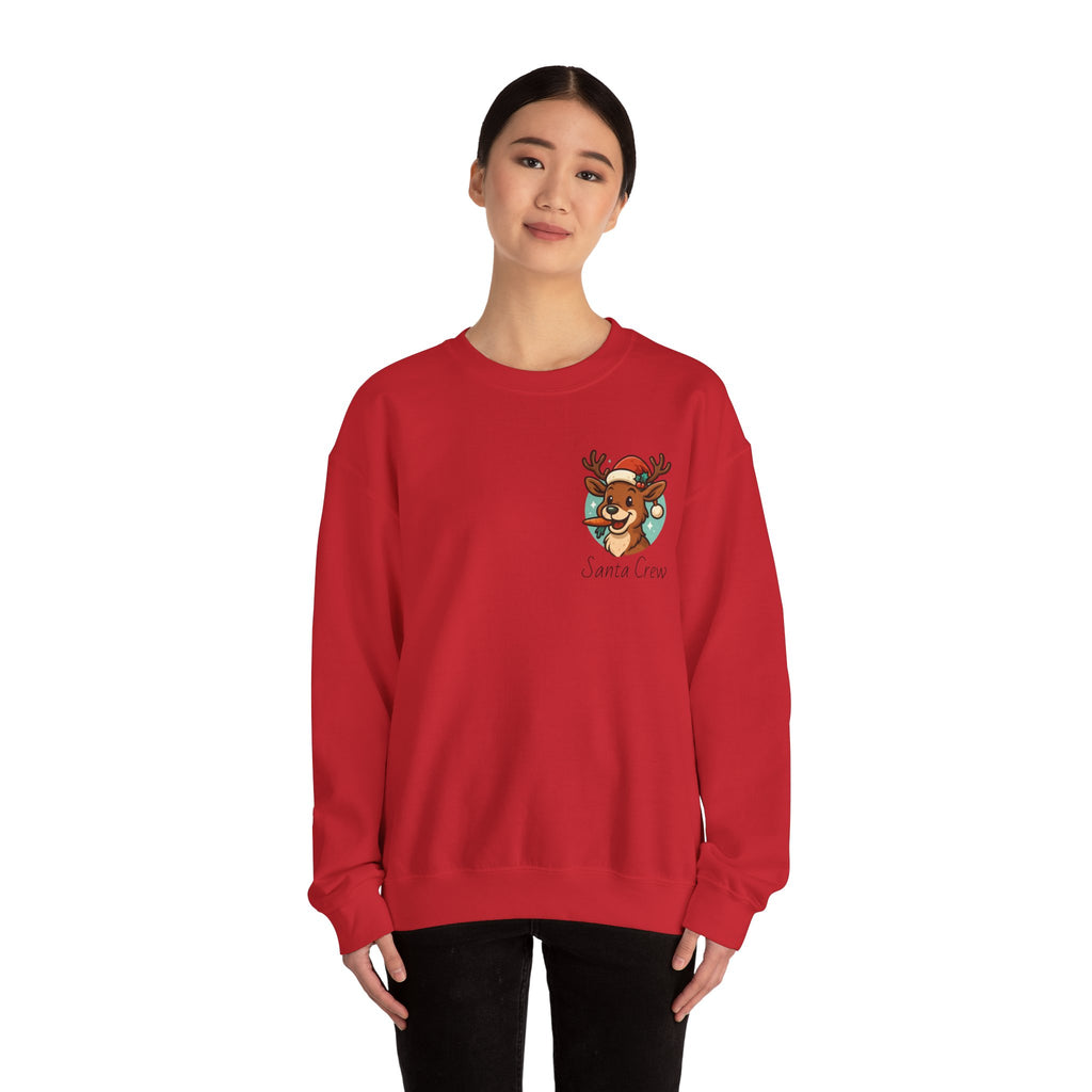 Crewneck Sweatshirt Cute Reindeer 'Santa Squad' Christmas Pullover