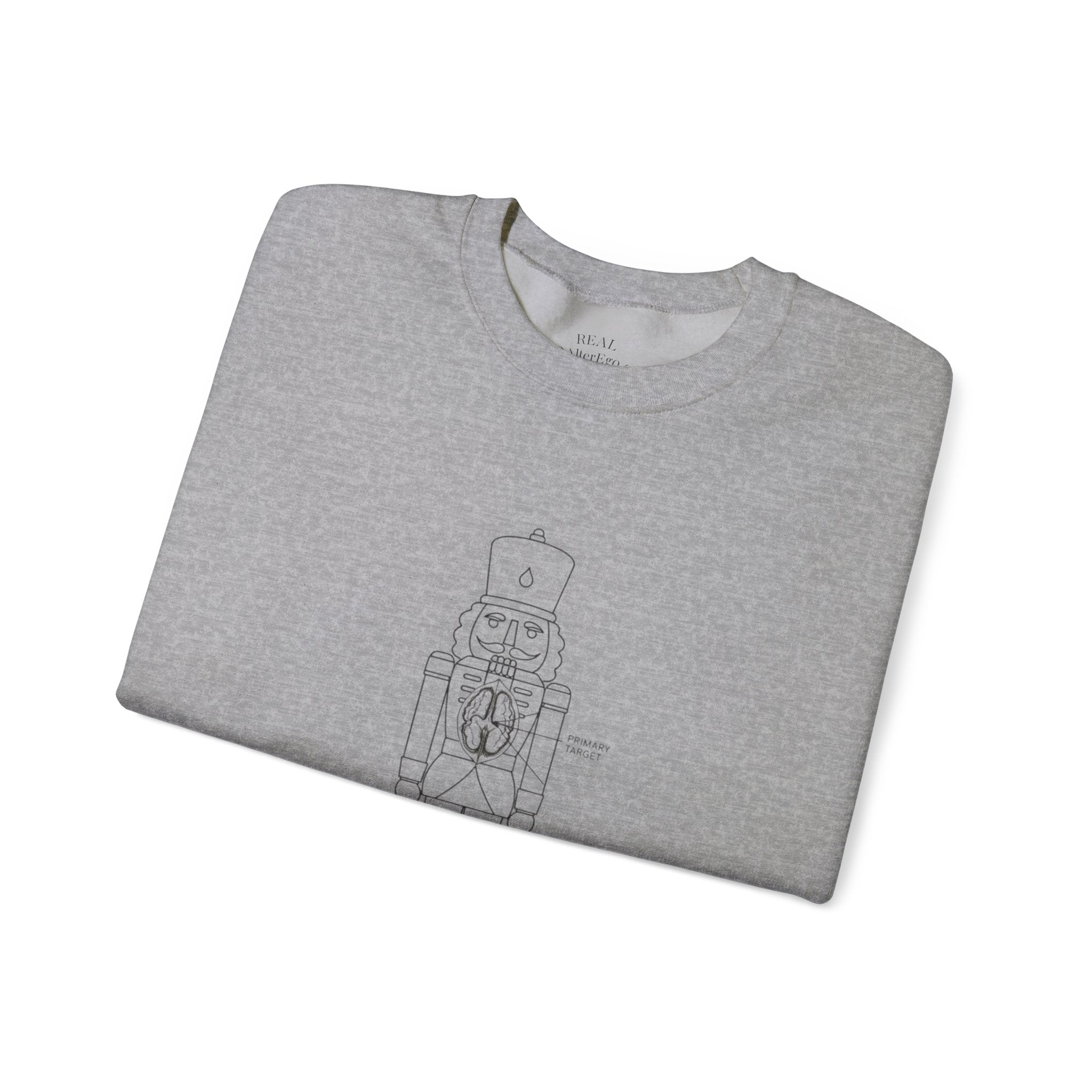 Nutcracker Blueprint Crewneck Sweatshirt — Minimal Holiday Nutcracker Design