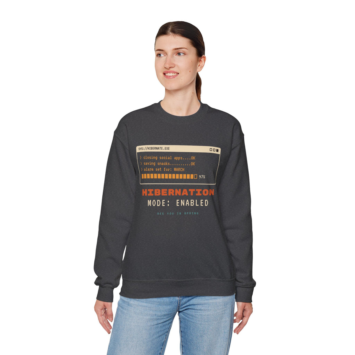 Hibernation Crewneck Sweatshirt - Cozy Winter Sleep Mode Pullover