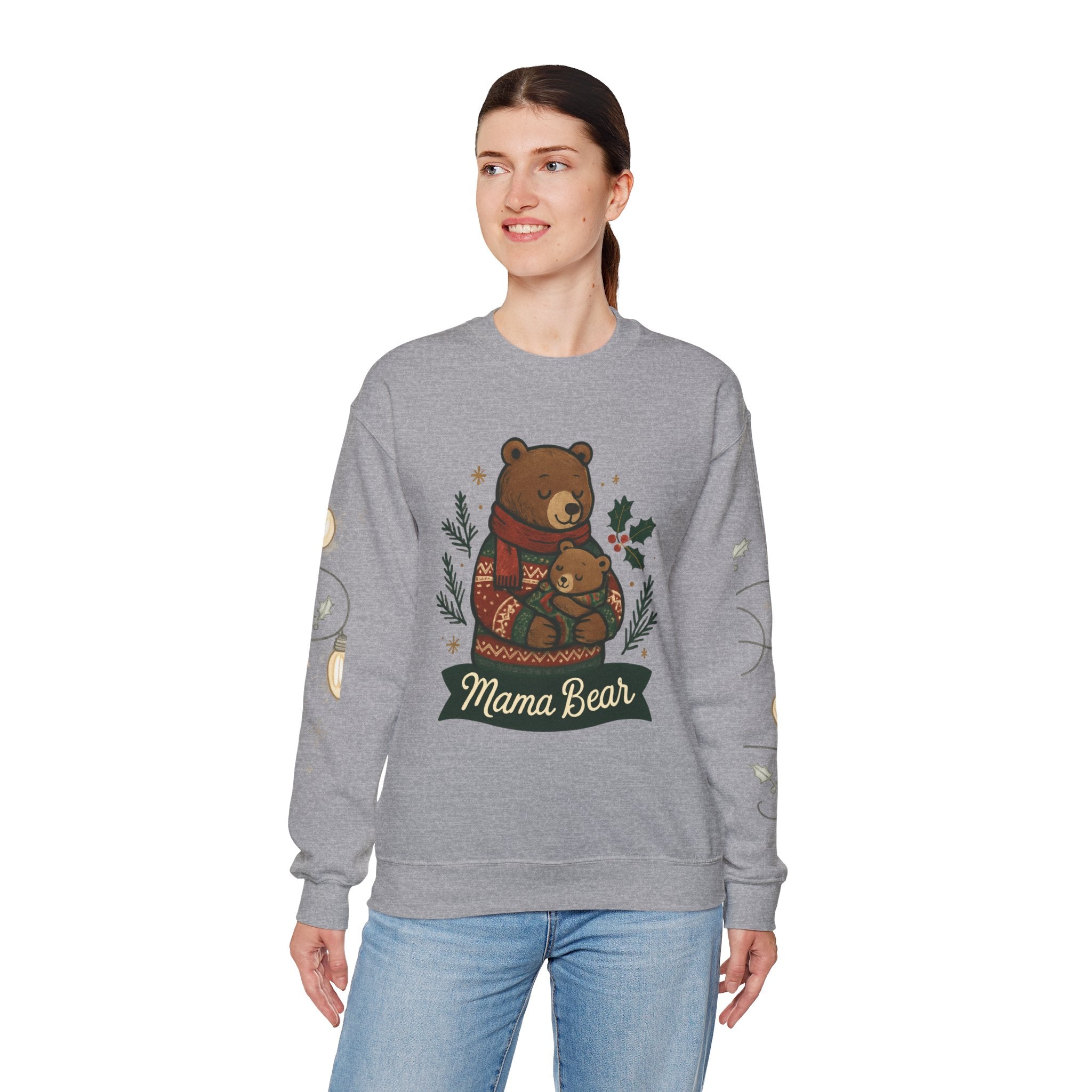 Christmas Lights Sleeve Crewneck Sweatshirt — Holiday Light-Up Sleeve Design