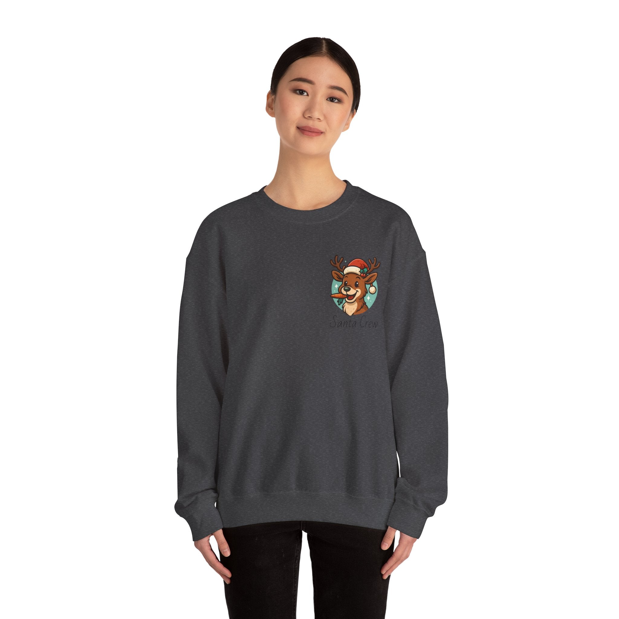 Crewneck Sweatshirt Cute Reindeer 'Santa Squad' Christmas Pullover