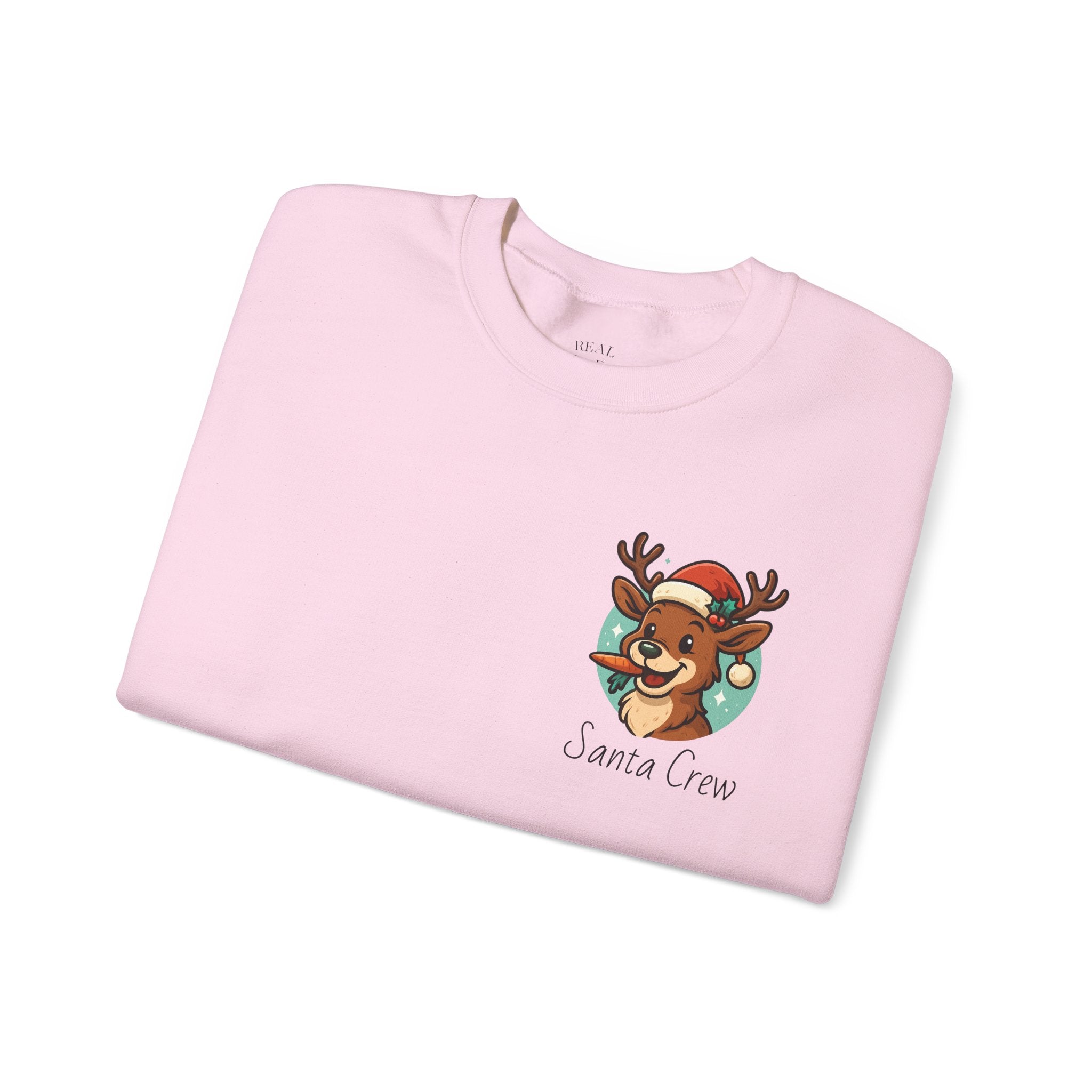 Crewneck Sweatshirt Cute Reindeer 'Santa Squad' Christmas Pullover