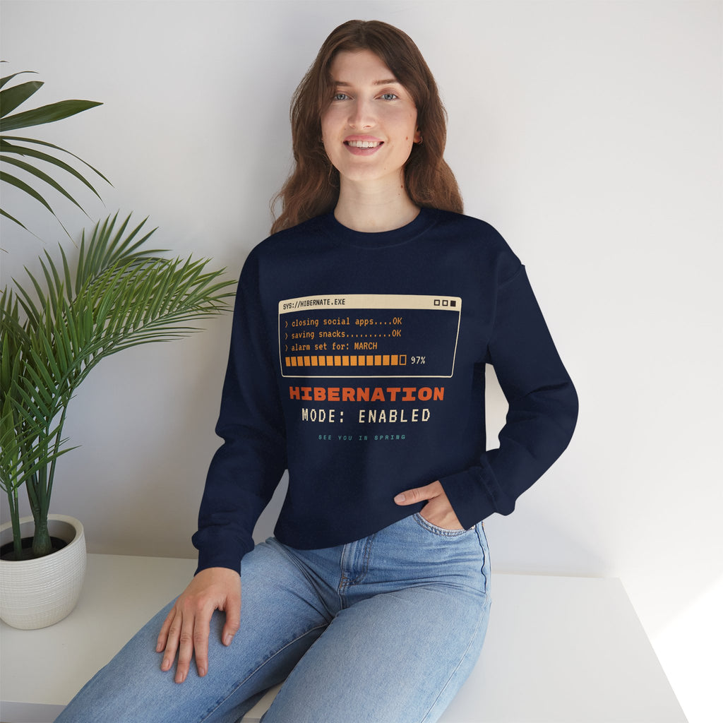 Hibernation Crewneck Sweatshirt - Cozy Winter Sleep Mode Pullover