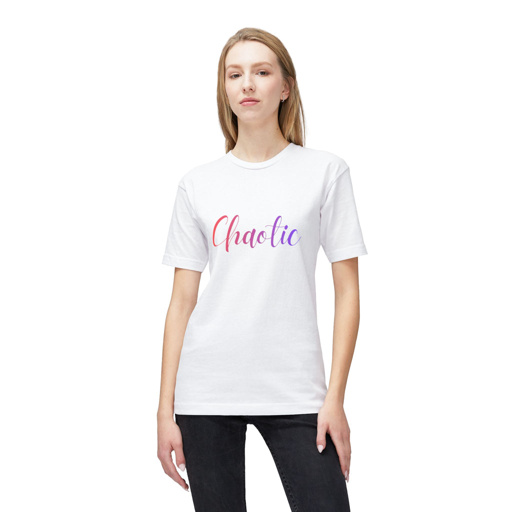 Chaotic Script T-Shirt — Feminine Gold Script "Chaotic" Tee