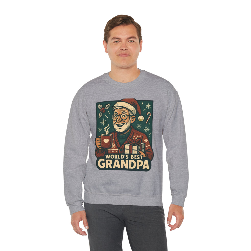 World’s Best Grandpa Christmas Sweatshirt — Cozy Holiday Grandpa Gift